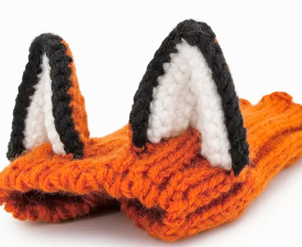 Fox headwear woolly winter hat and neck warmer for dogs