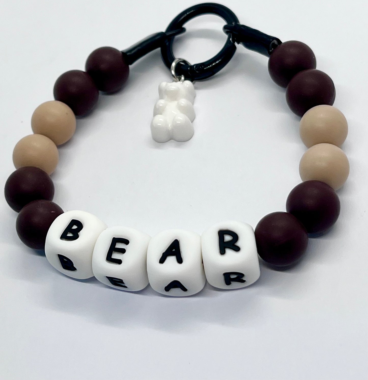 'Teddy Bear' Silicone Beaded Personalised Dog Collar Bead Pet Necklace