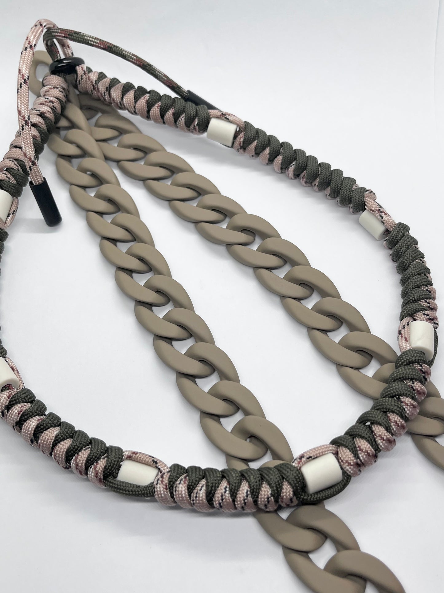 Paracord EM collar khaki army green & desert camouflage ceramic pet collar fleas & tick prevention