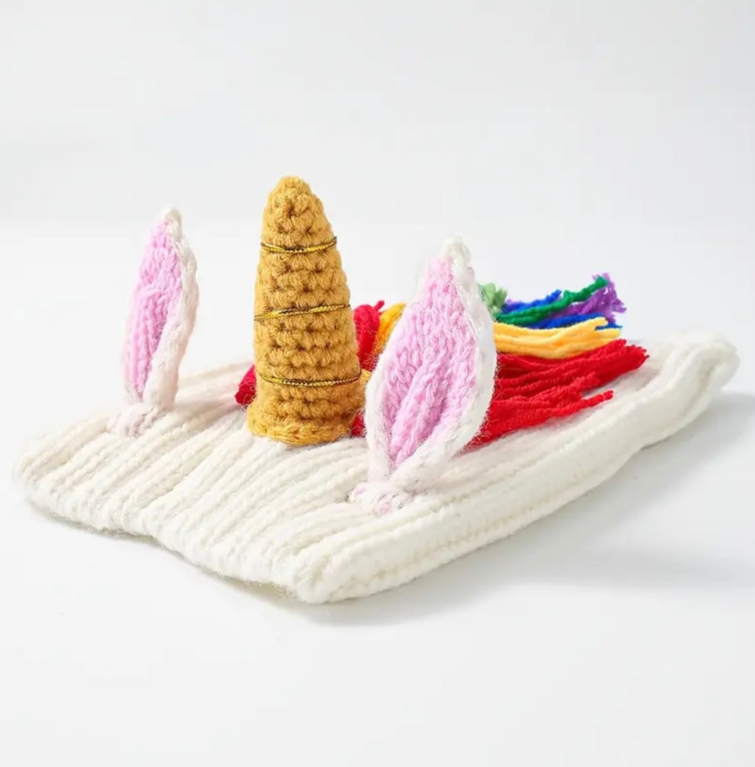 Rainbow Unicorn hat headwear woolly winter hat neck warmer for dogs & pets