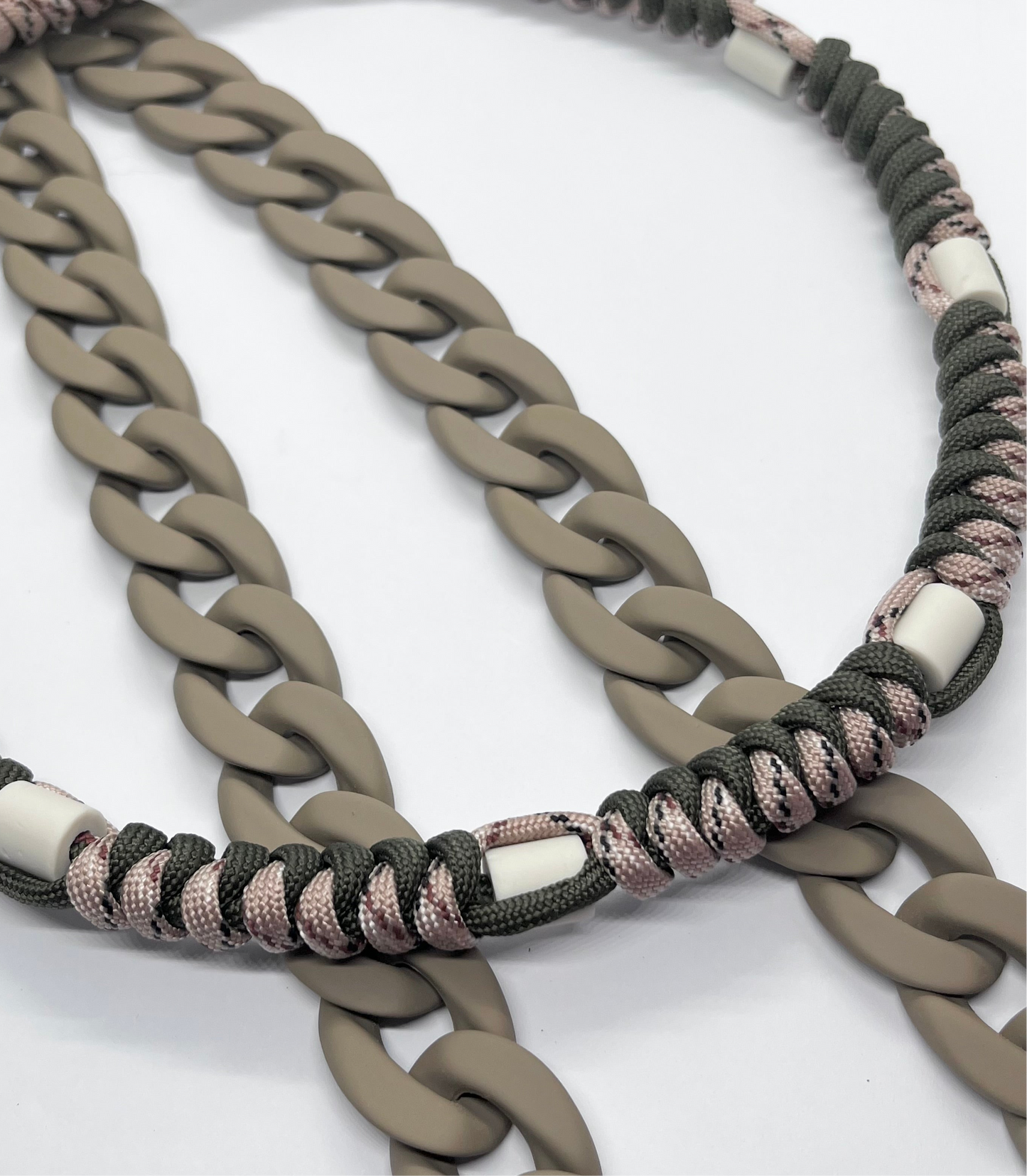 Paracord EM collar khaki army green & desert camouflage ceramic pet collar fleas & tick prevention