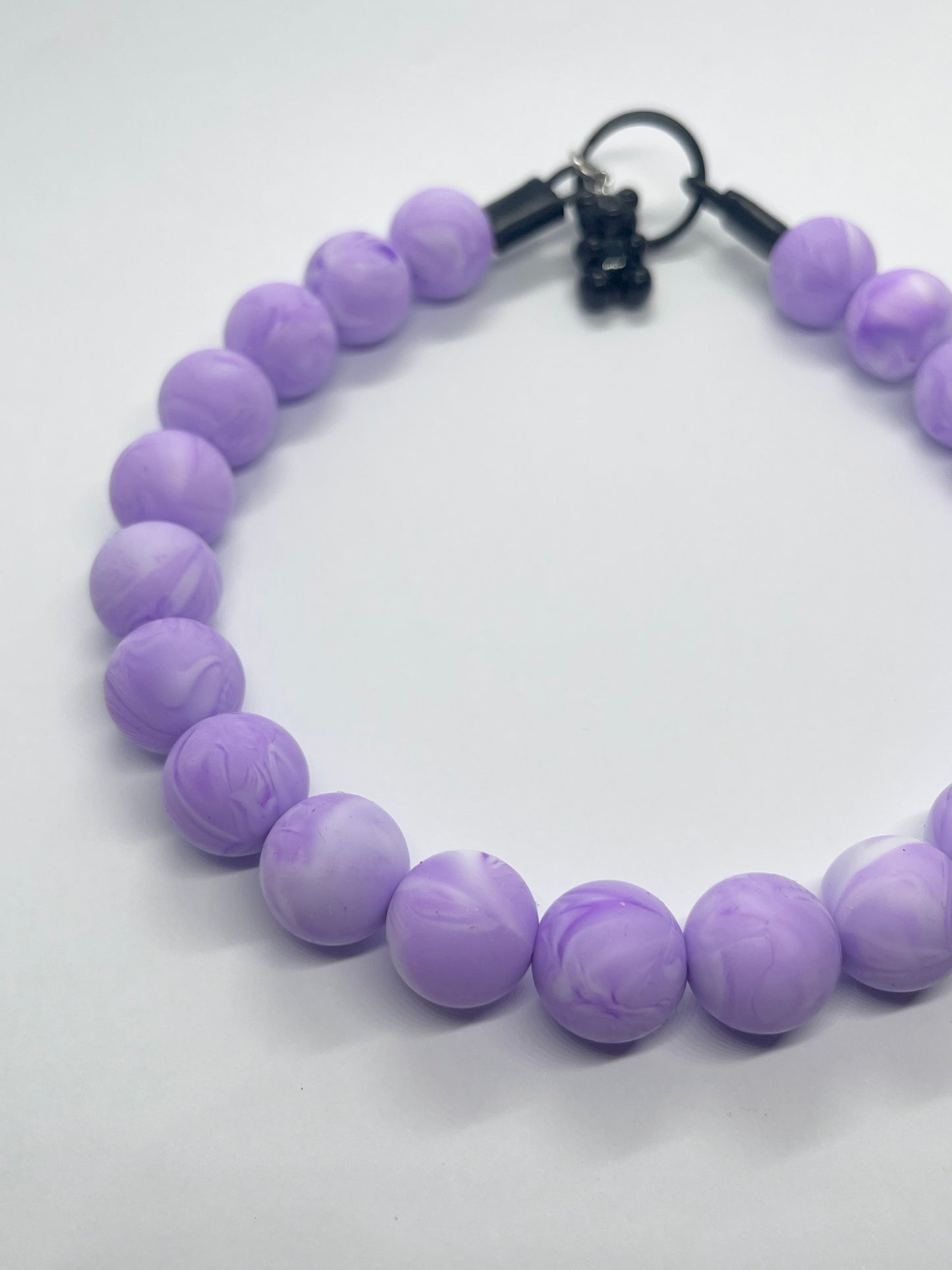 SALE 17 inches/44cm purple marble swirl beaded dog collar necklace boho vibe NOW £8.50