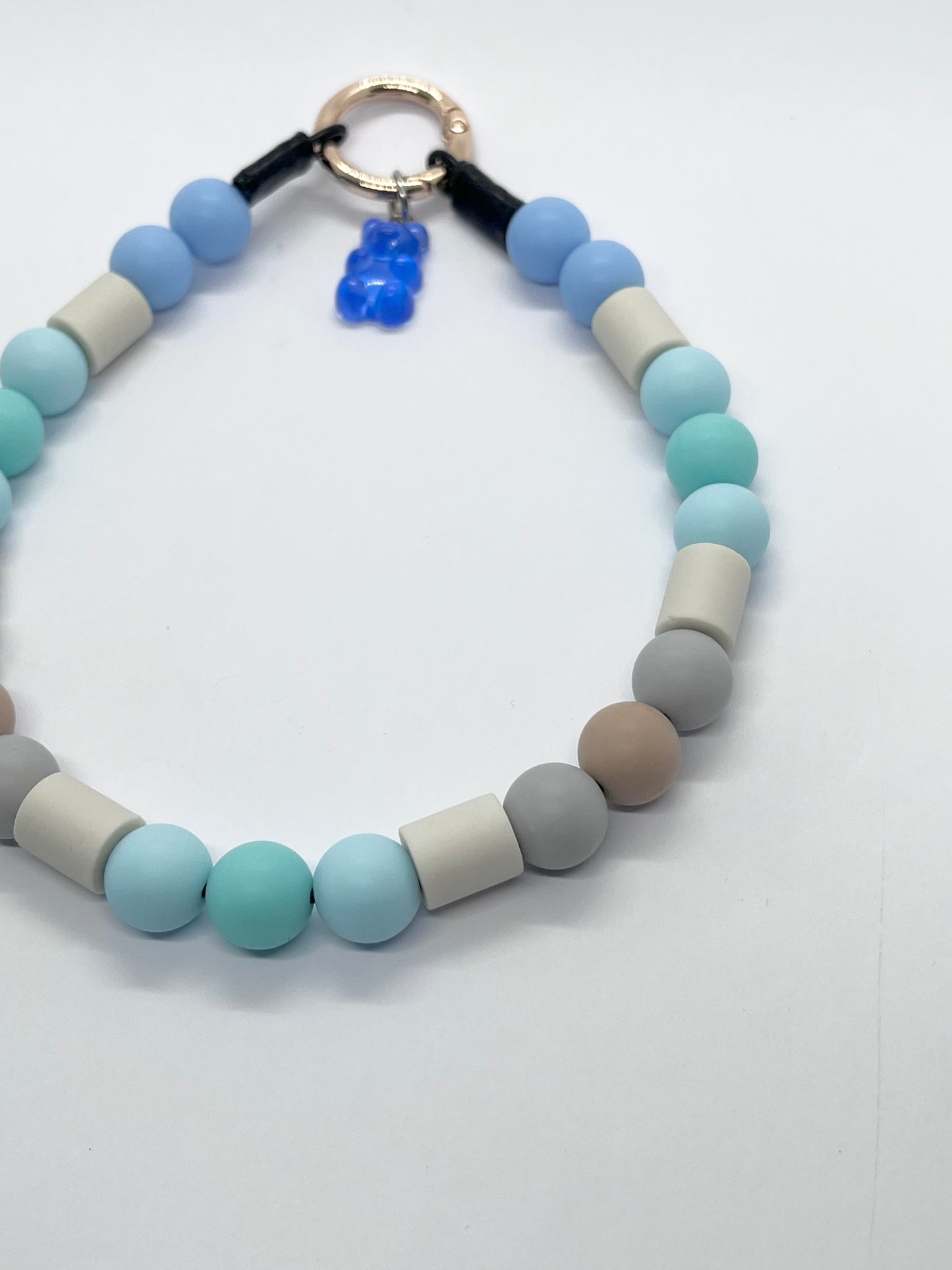 Ocean vibes EM tick collar natural ceramic matte beaded dog collar necklace