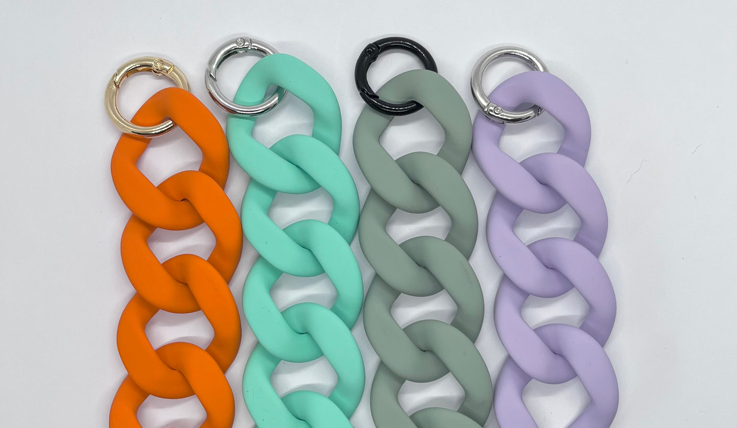 Colour chain link wide collar thick 30mm silver, gold & black clips