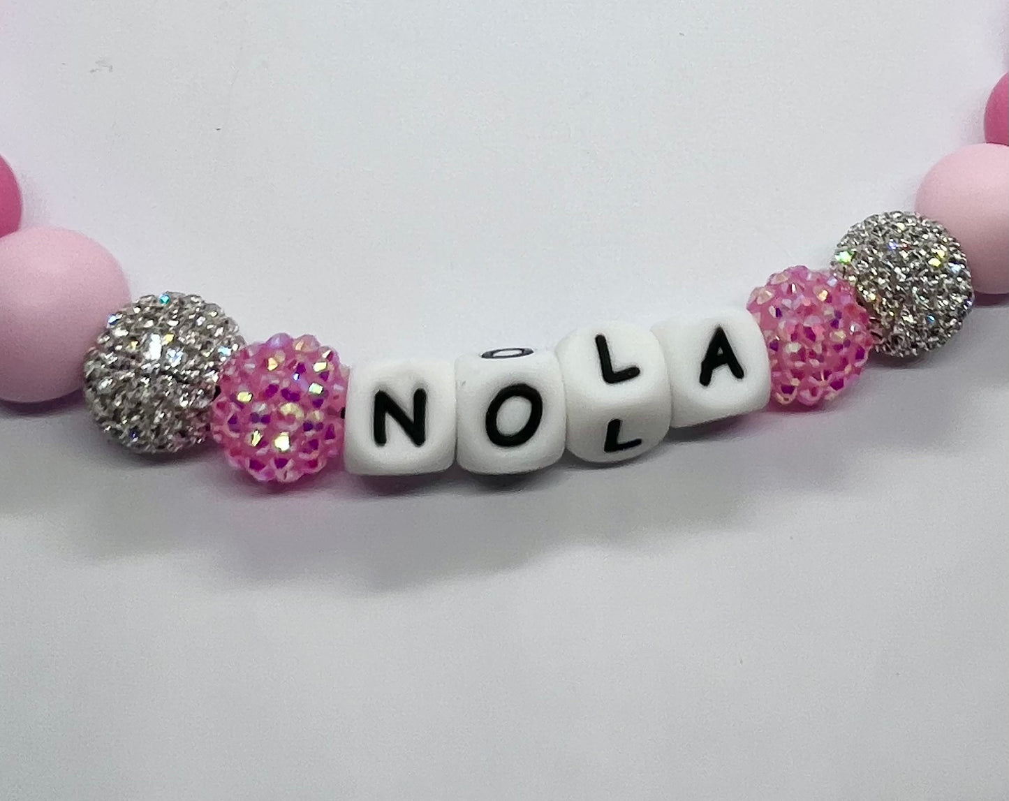 'Gotcha' Sparkly Pink Rhinestone Personalised Bead Dog Pet Collar