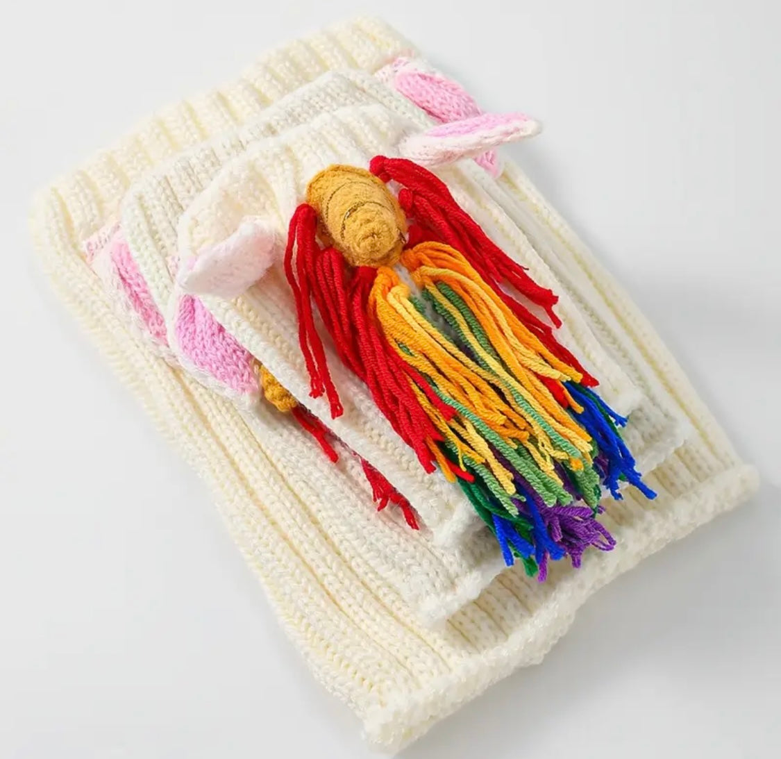 Rainbow Unicorn hat headwear woolly winter hat neck warmer for dogs & pets