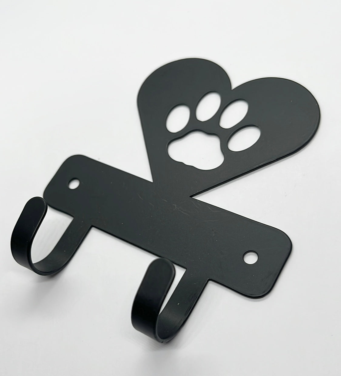 PAWS heart shaped paw collar wall hook contemporary décor matte black