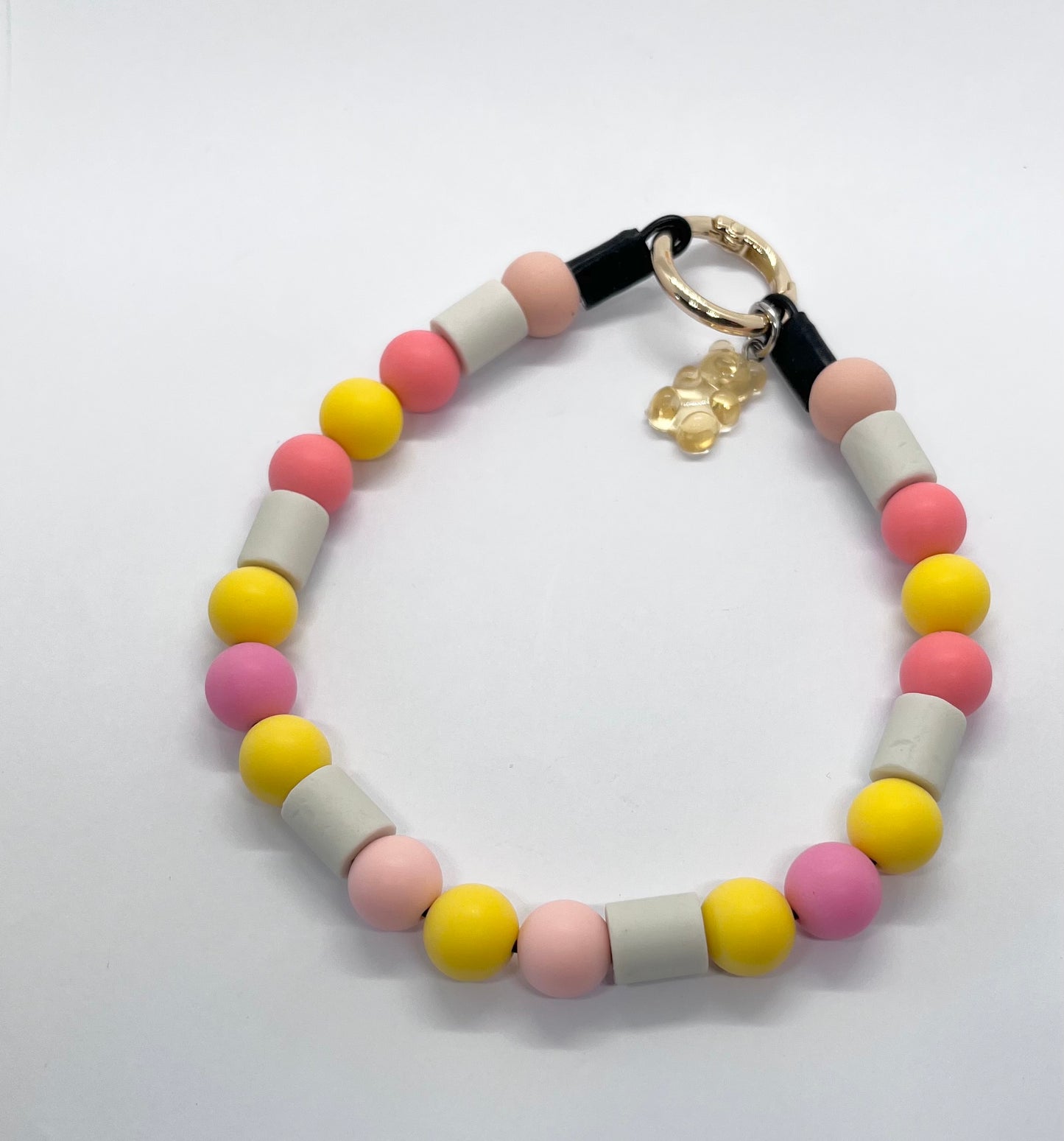 Sunshine vibes EM natural ceramic matte beaded dog collar necklace