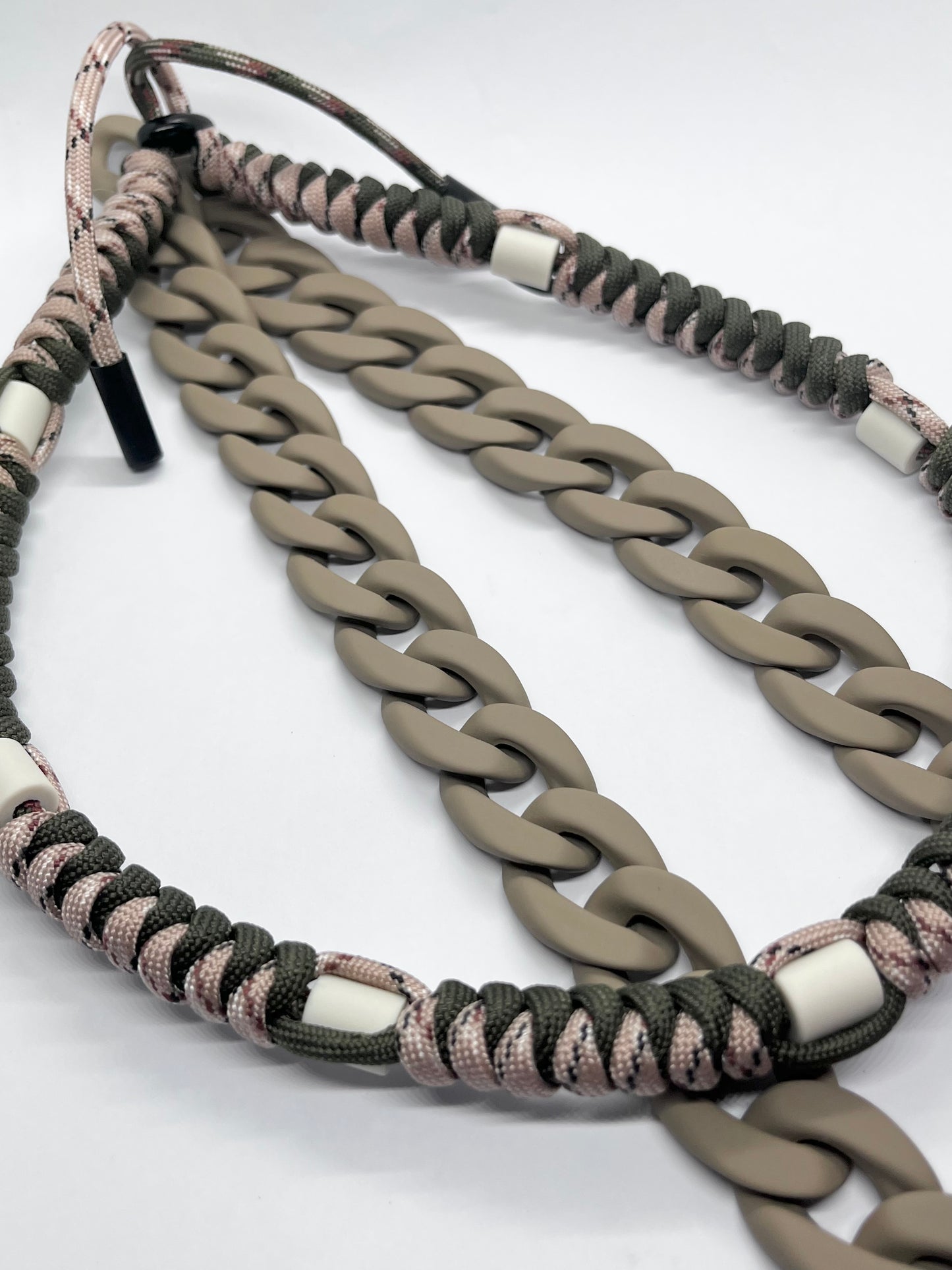 Paracord EM collar khaki army green & desert camouflage ceramic pet collar fleas & tick prevention