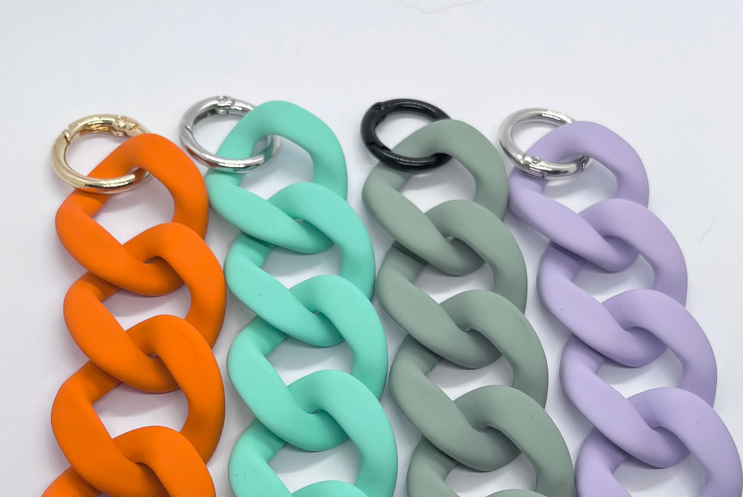 Colour chain link wide collar thick 30mm silver, gold & black clips