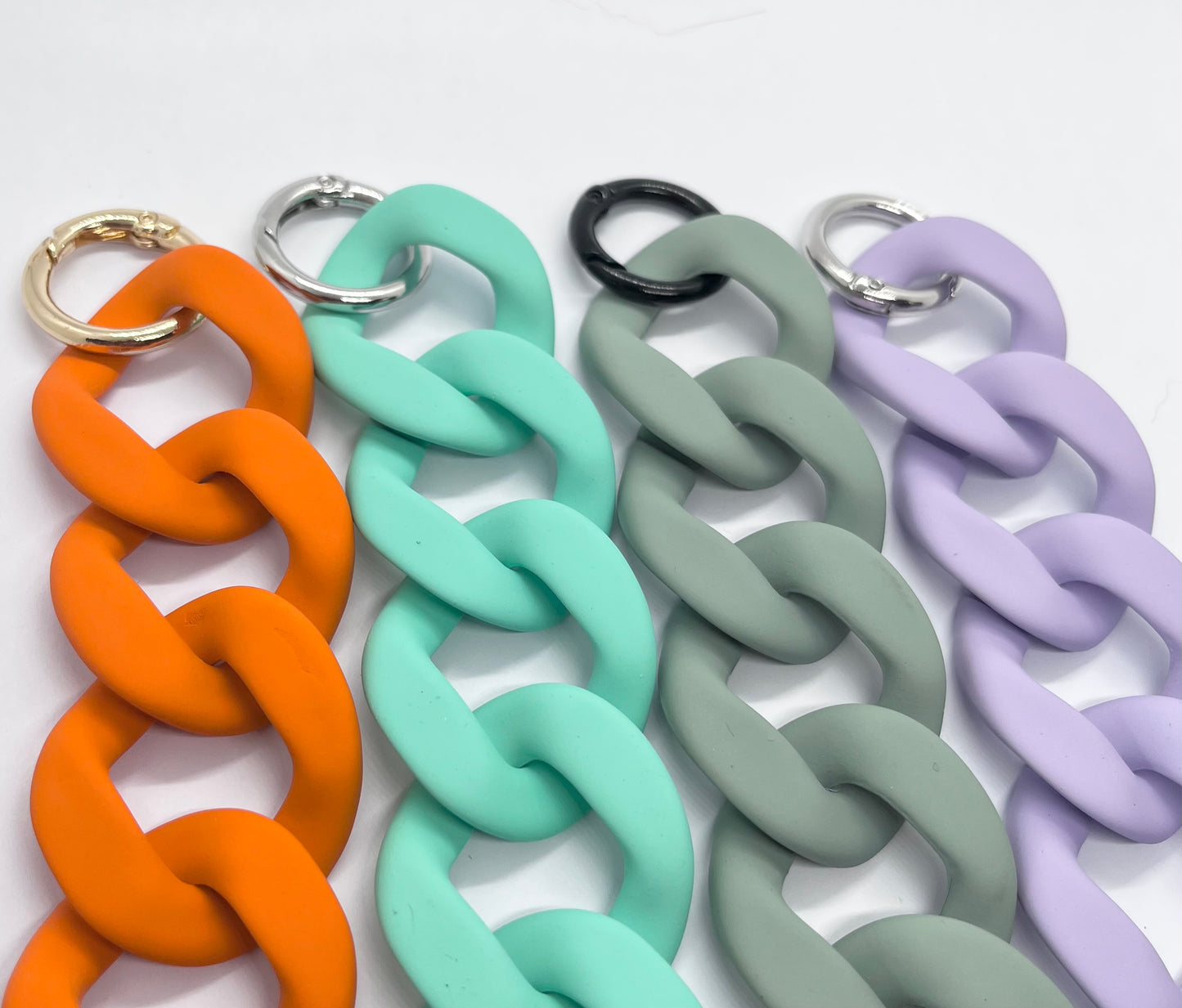 Colour chain link wide collar thick 30mm silver, gold & black clips