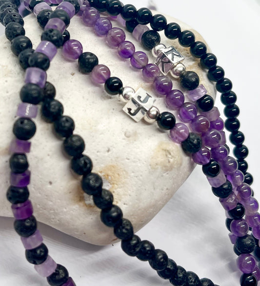 ‘Just Amethyst’ unisex genuine Amethyst & 925 sterling silver bracelet