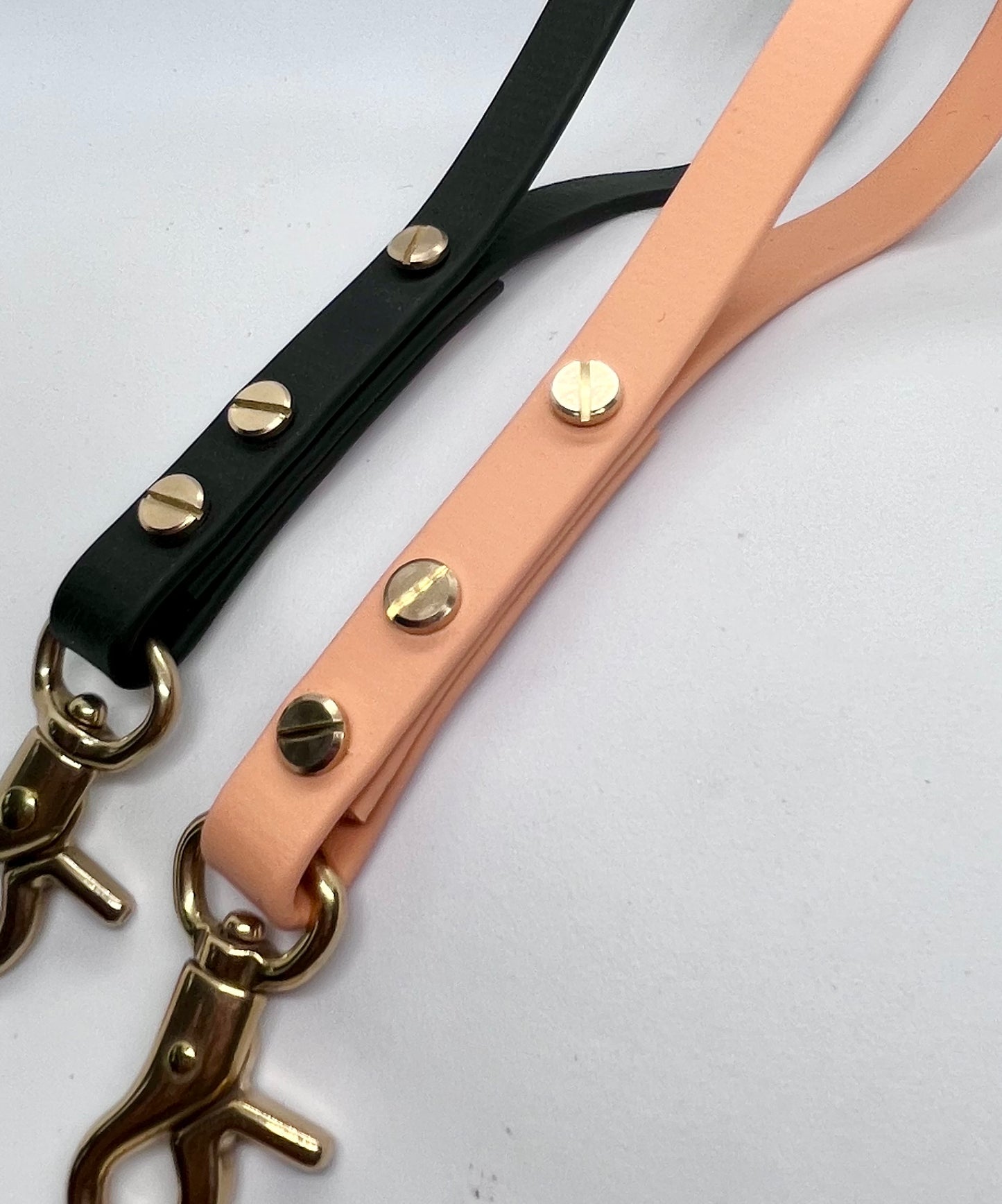 ‘Coffee Bean’ PEACH COPPER BioThane® 13mm collar, lead & accessories solid brass hardware