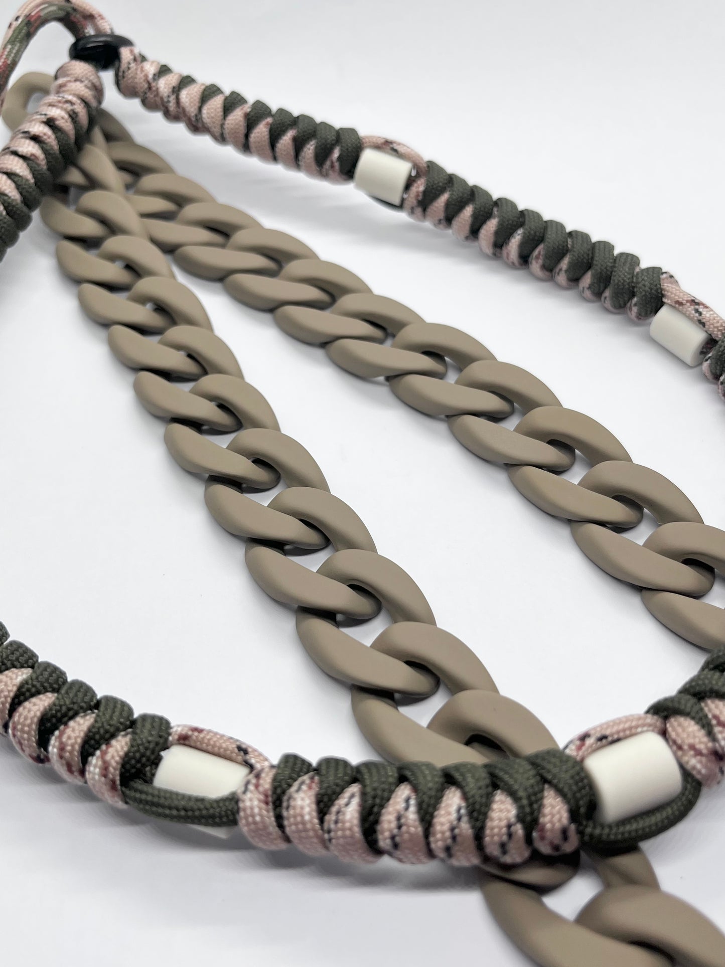 Paracord EM collar khaki army green & desert camouflage ceramic pet collar fleas & tick prevention