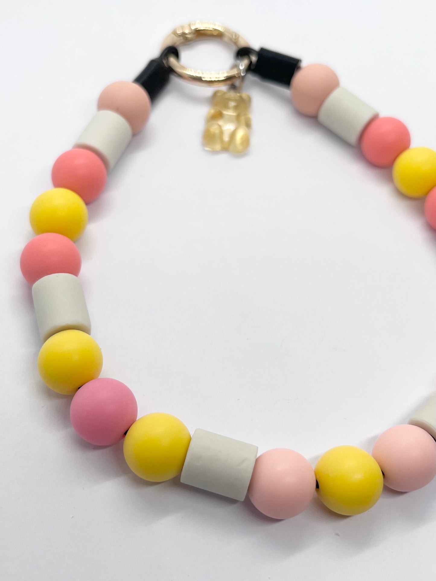 Sunshine vibes EM natural ceramic matte beaded dog collar necklace