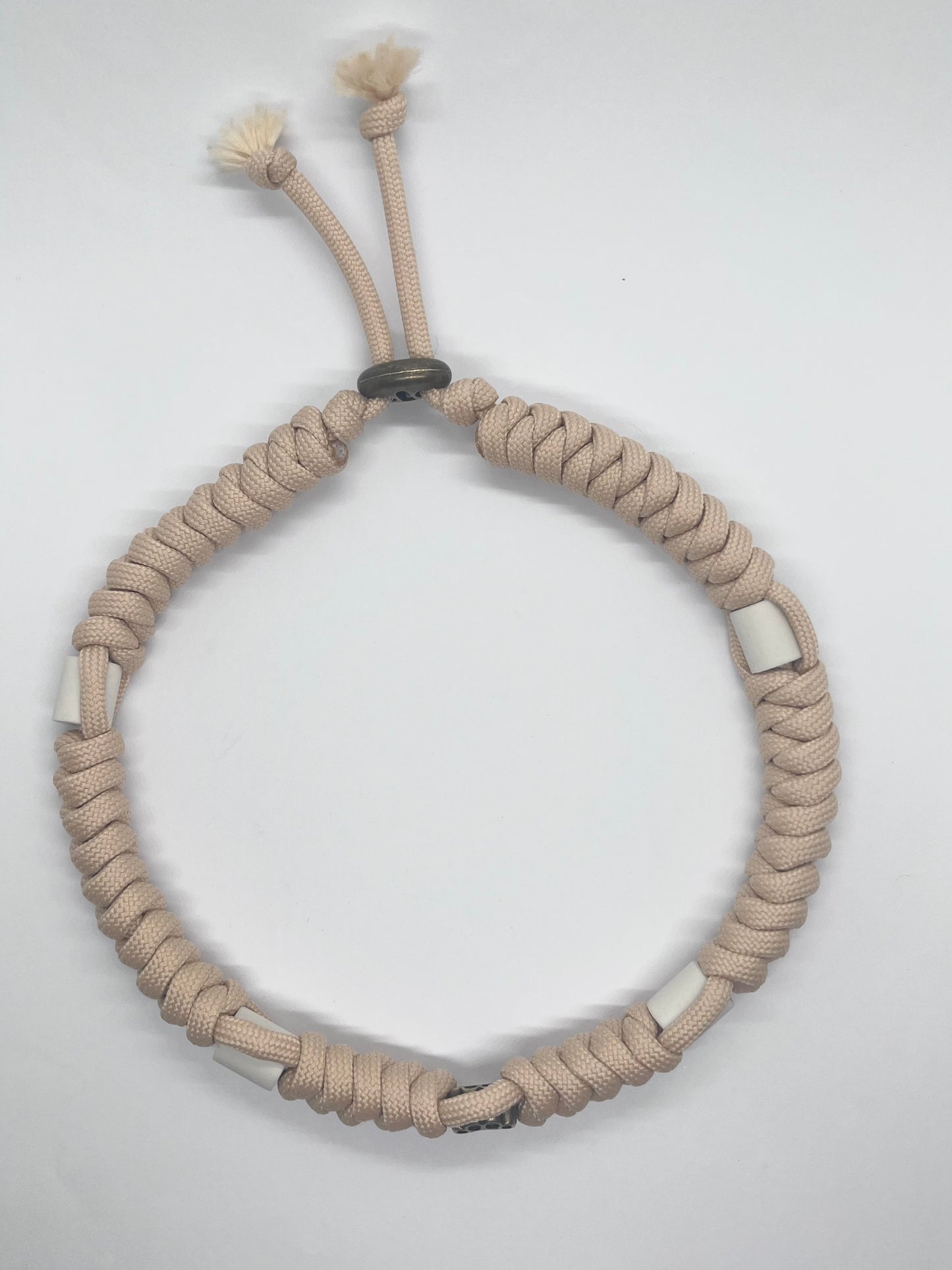 Simply Beige Tan PAW Paracord EM ceramic pet collar fleas & tick prevention