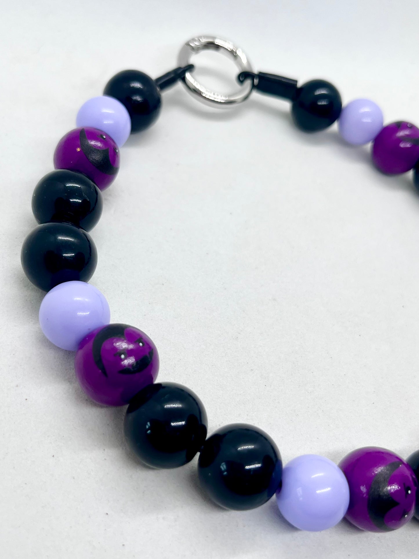 Halloween Collection 'Dracula Drip' Purple Vampire Beaded Dog Collar