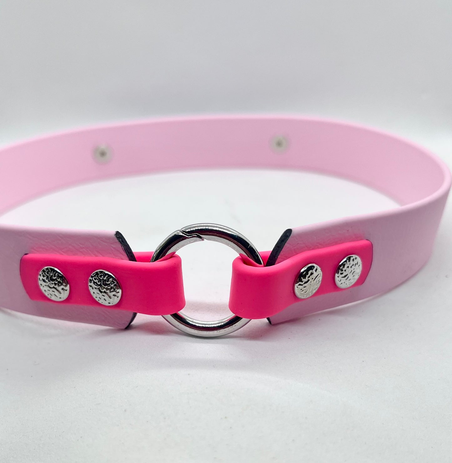 Pink Neon & Lilac Beaded BioThane® Dog Collar with Diamanté Crown - JOOLS LONDON