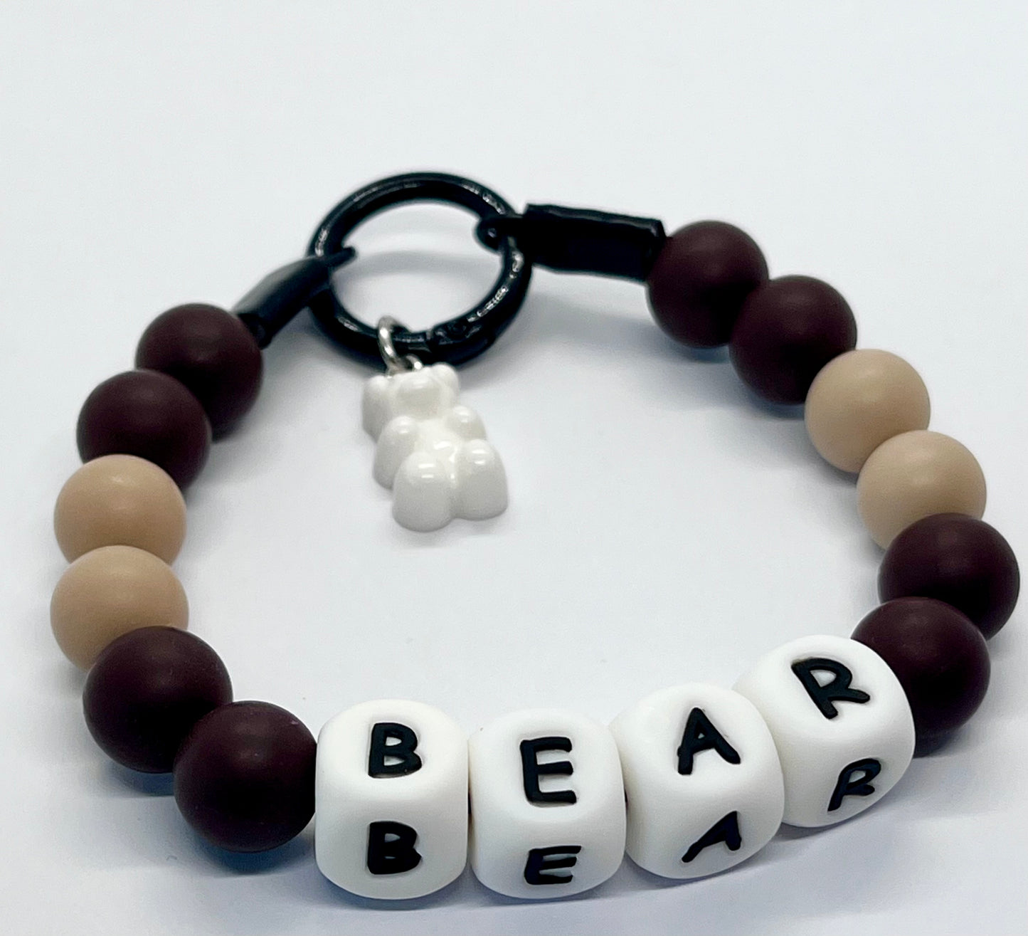'Teddy Bear' Silicone Beaded Personalised Dog Collar Bead Pet Necklace