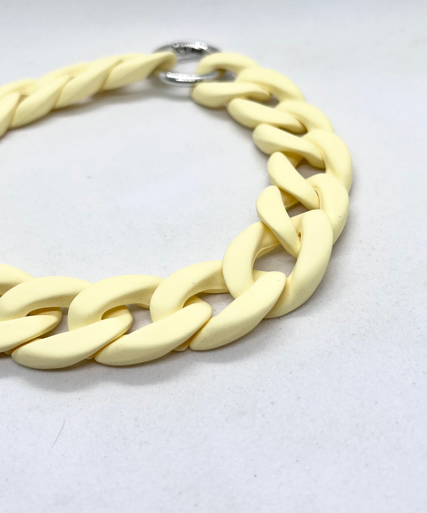 'Colour Chain' Lemon Yellow Medium Link Dog Collar | 20mm