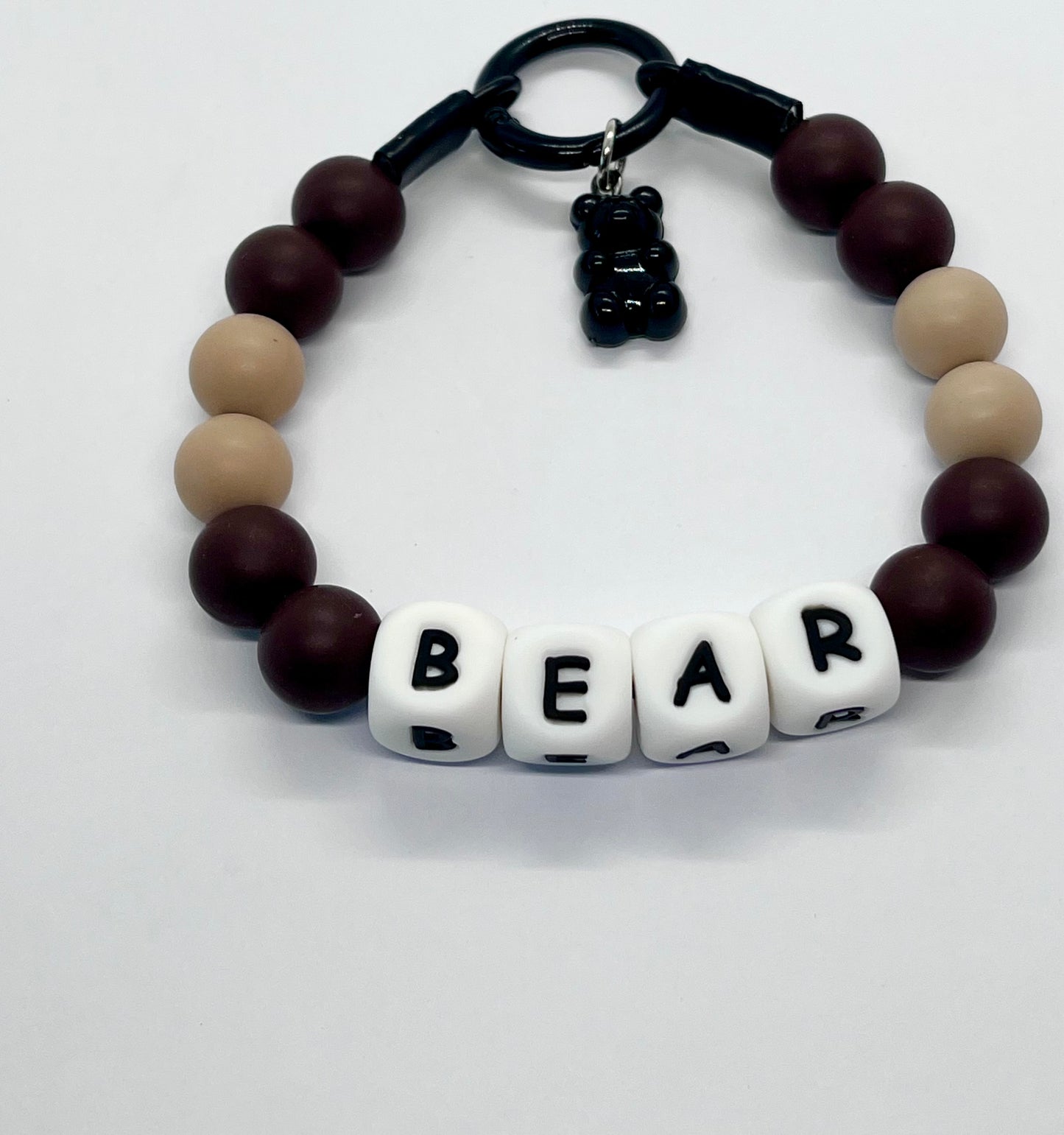 'Teddy Bear' Silicone Beaded Personalised Dog Collar Bead Pet Necklace