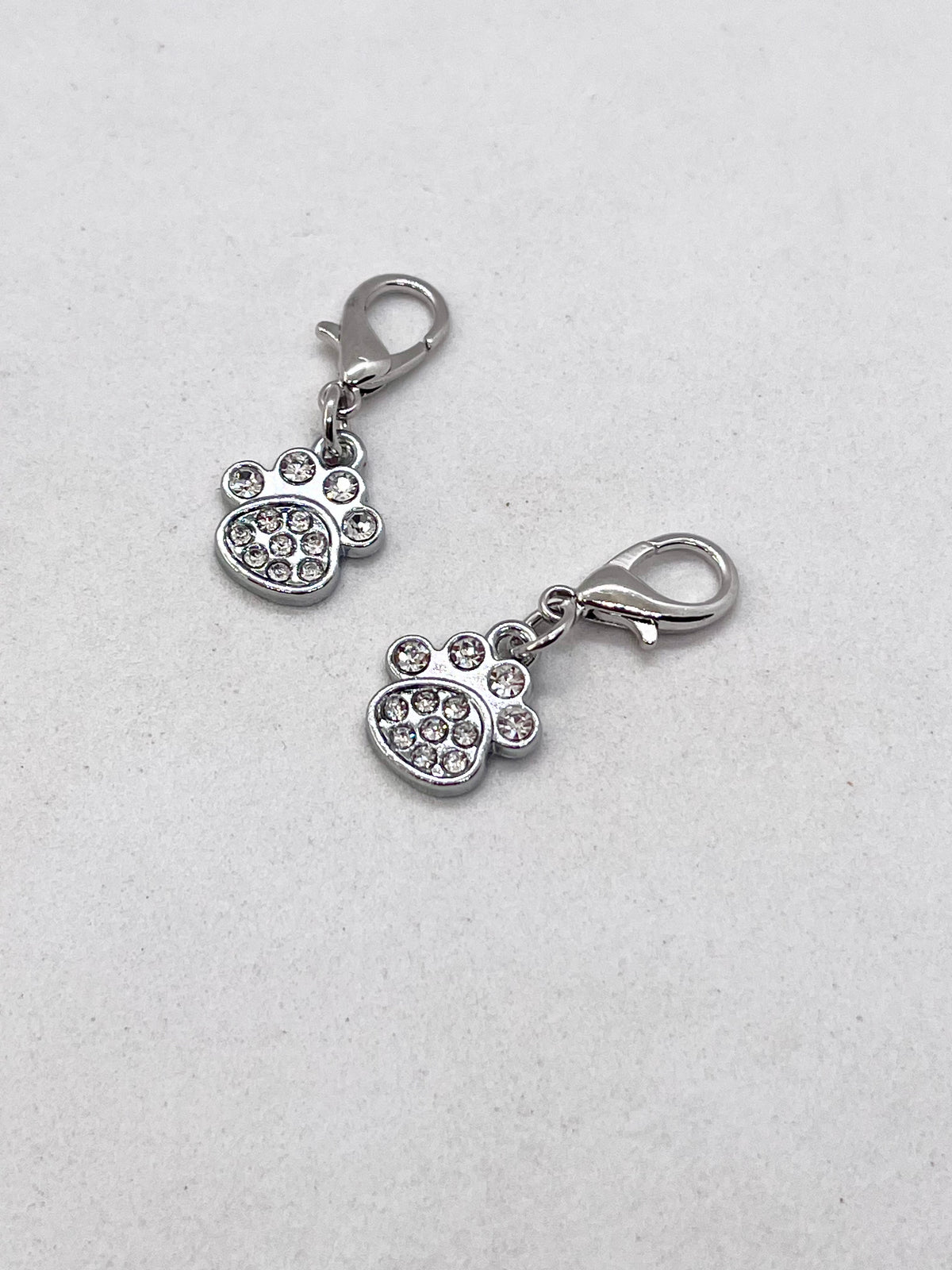 PAWS Rhinestone Paw Collar Keychain Charm