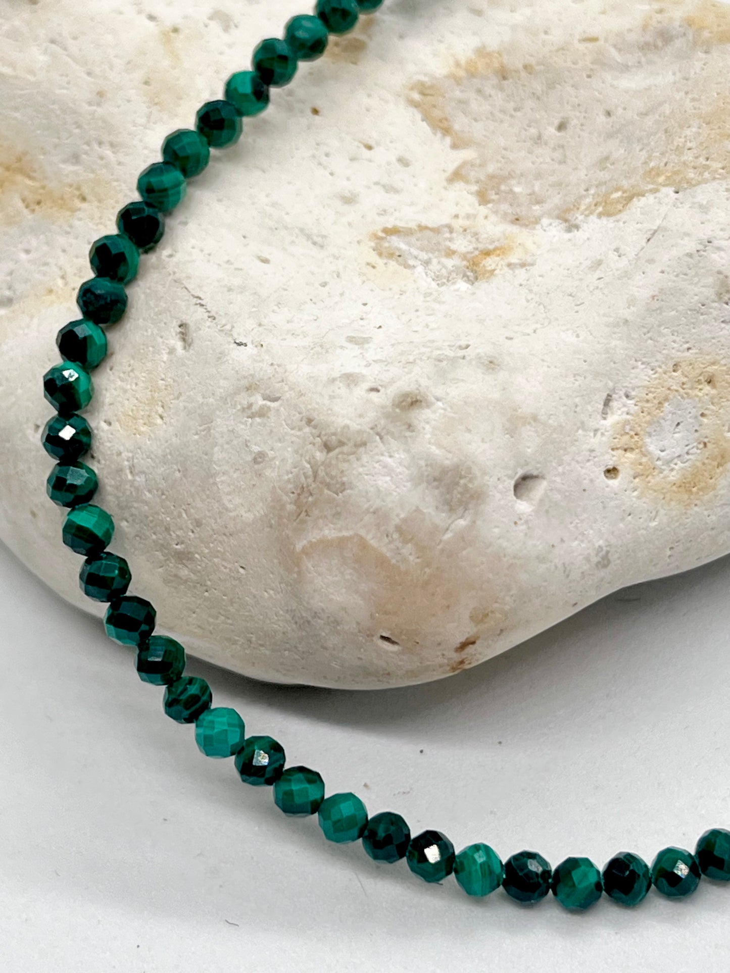 925 sterling silver genuine faceted Malachite bracelet 'Stone of Transformation'