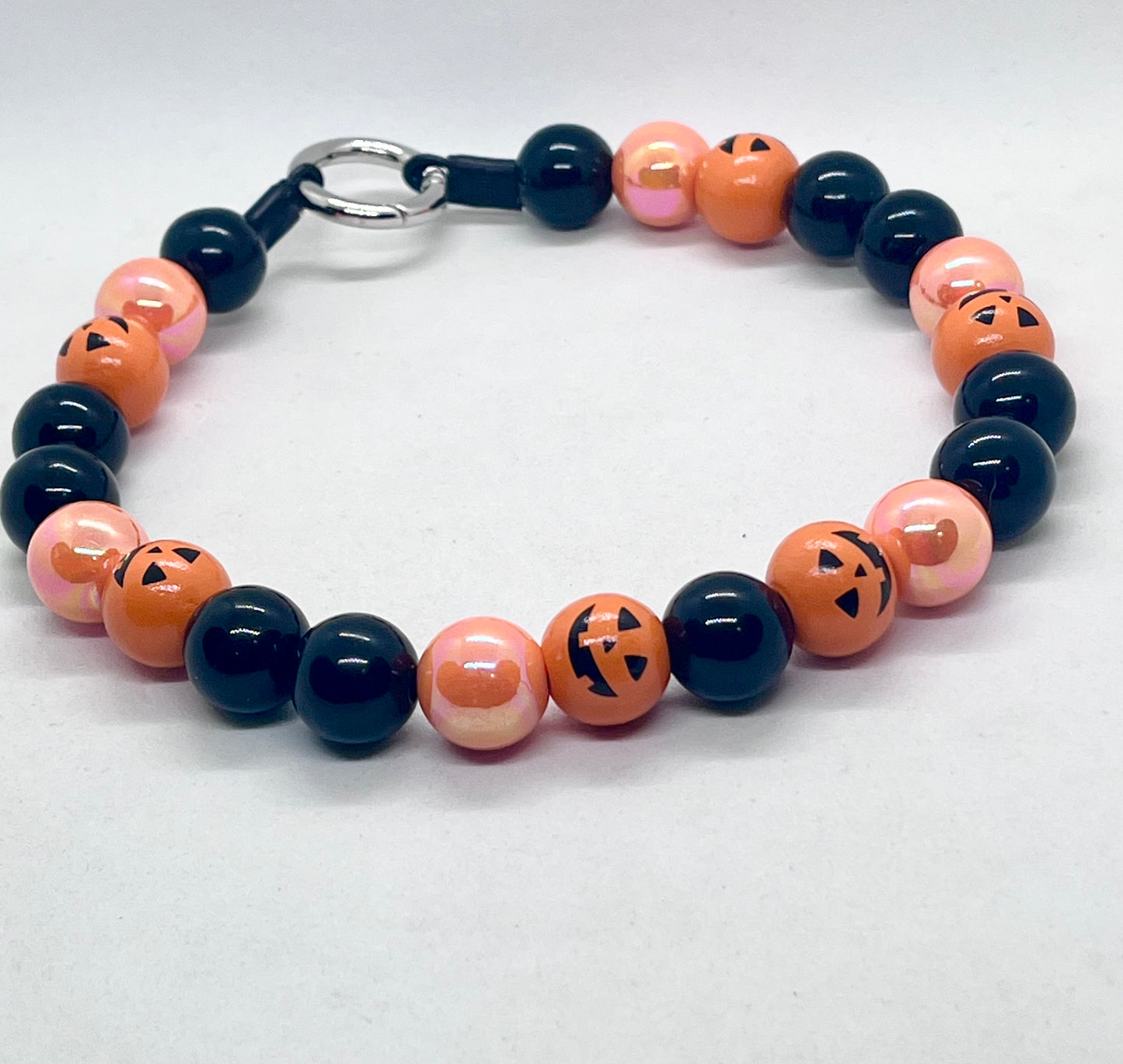 Halloween 'Pumpkin Pawty ' Pumpkin Orange Beaded Dog Collar