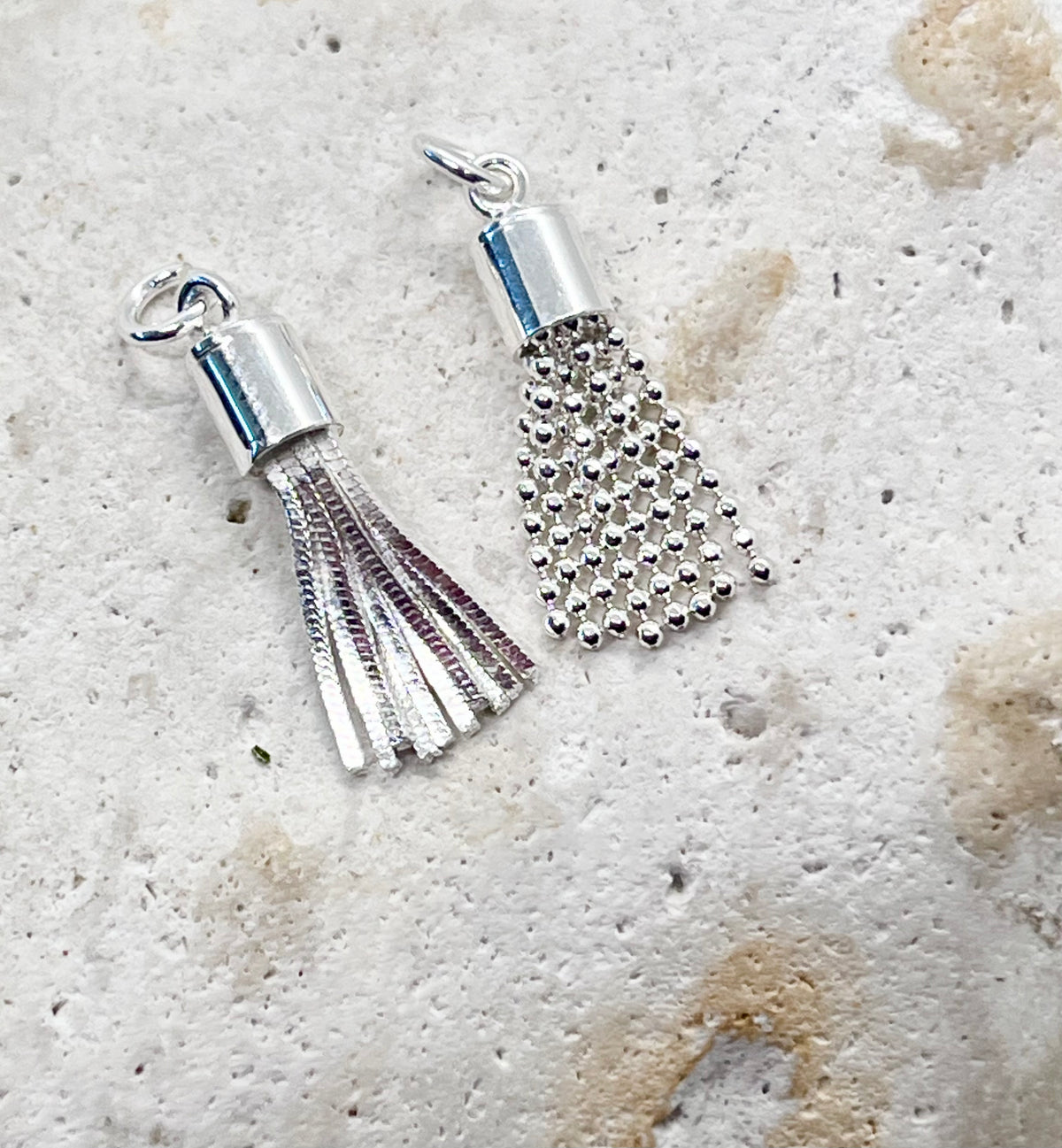 925 Sterling Silver Ball Chain ‘Ball Tassel’ Charm Jump Ring or Lobster Clasp