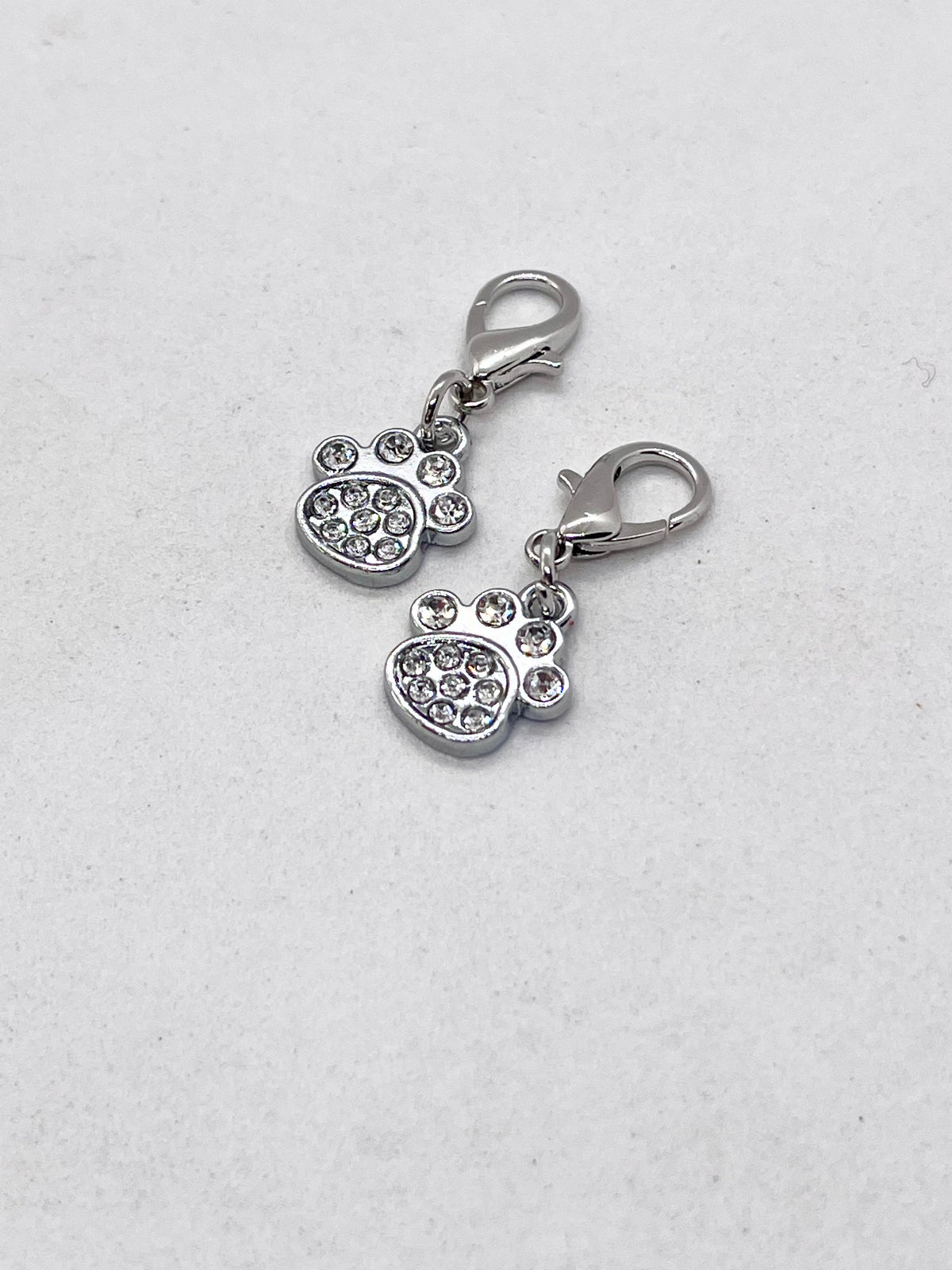 PAWS Rhinestone Paw Collar Keychain Charm