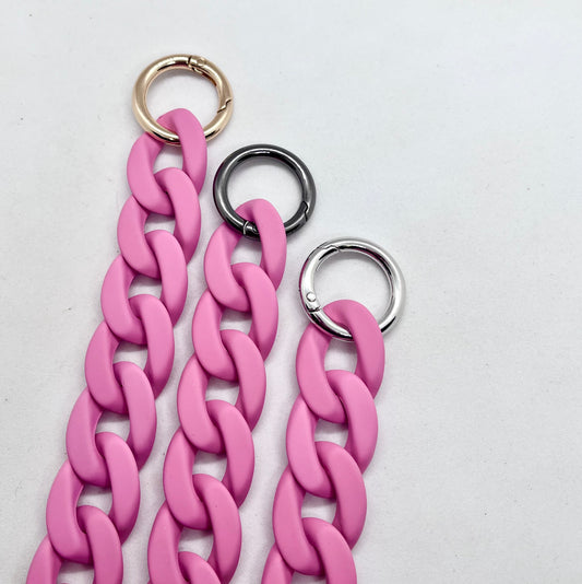 Colour Chain' Pink Medium Link Dog Collar 20mm | JOOLS LONDON