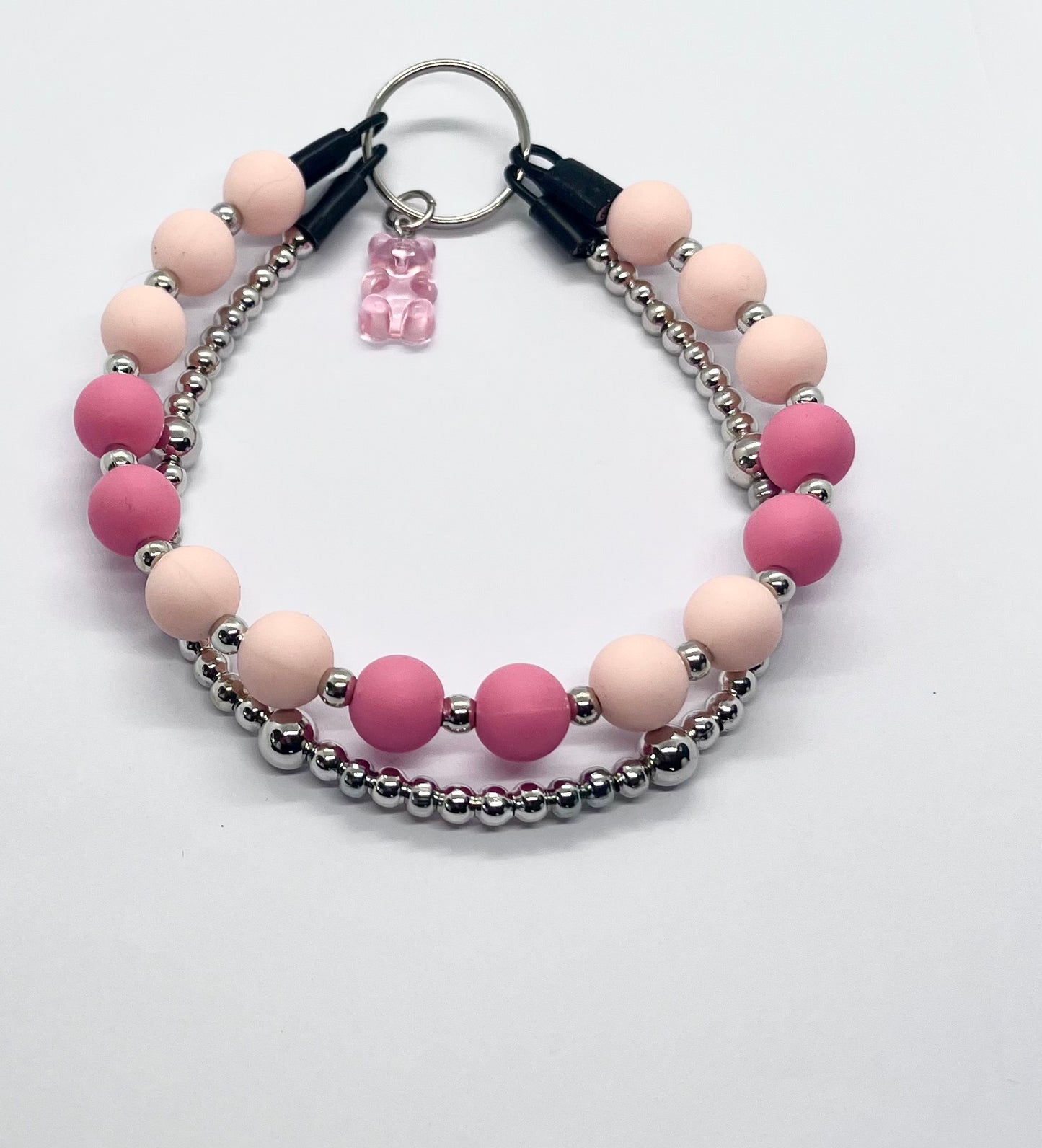 Extra Always Pink Beaded Dog Collar - Mix & Match Silver Ball Chain Set