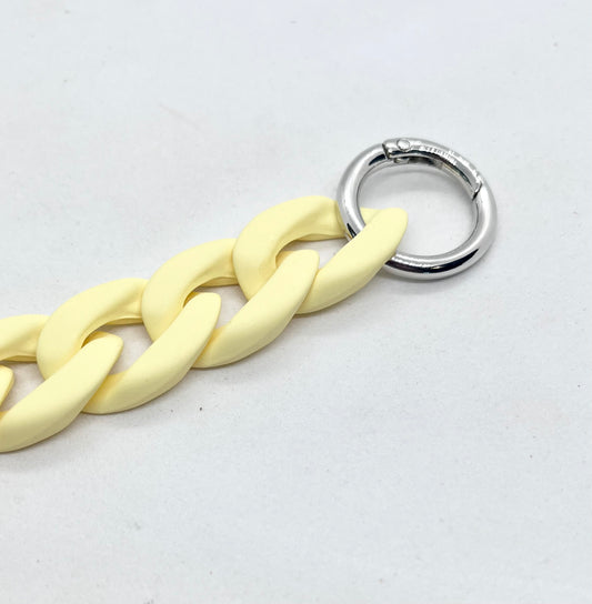 'Colour Chain' Lemon Yellow Medium Link Dog Collar | 20mm