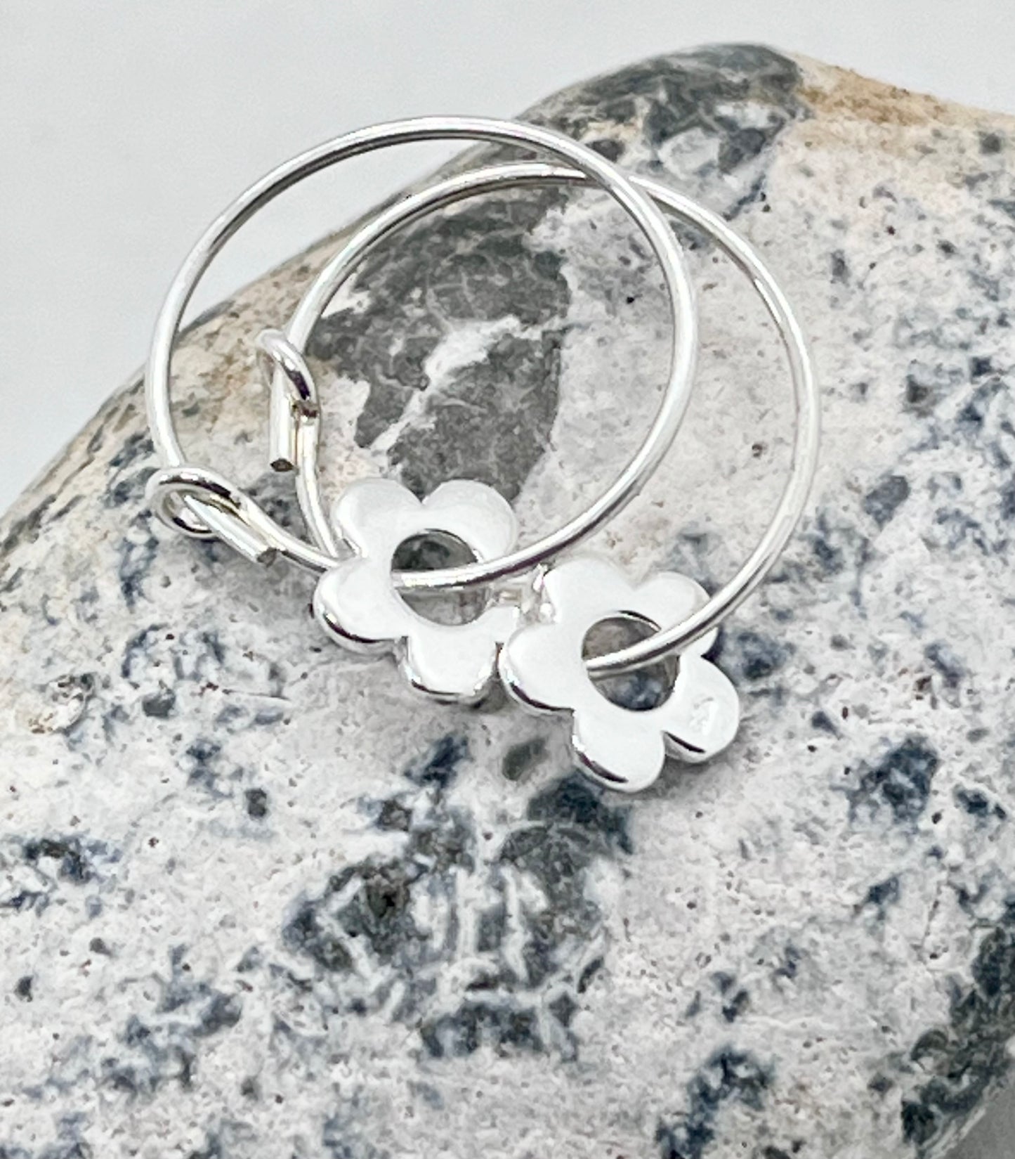 'Forever Flowers' Gold, Silver & Mixed Metal Hoop Earrings 15mm