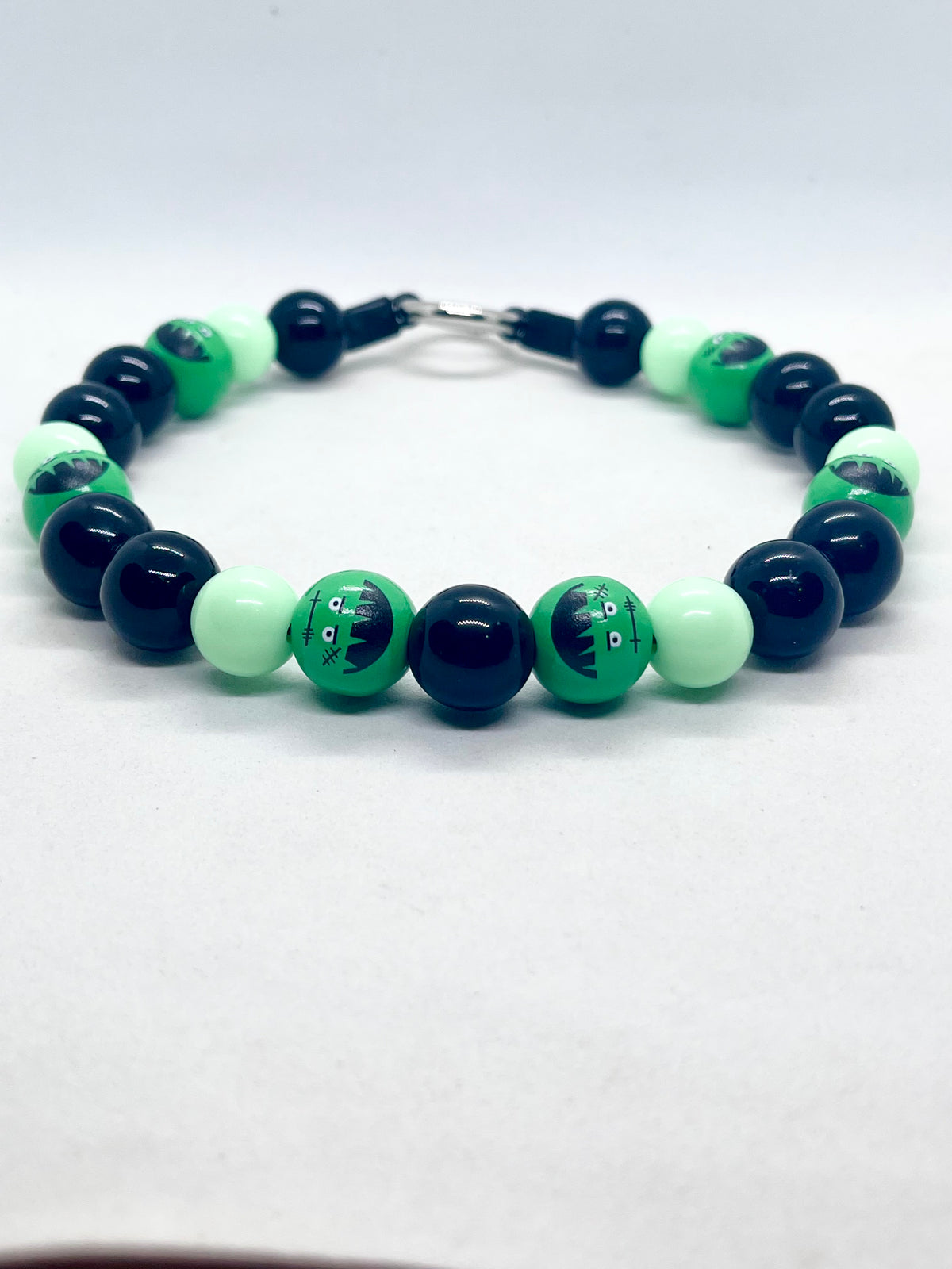Halloween Collection  'Monster Mash' Green Frankenstein Beaded Dog Collar