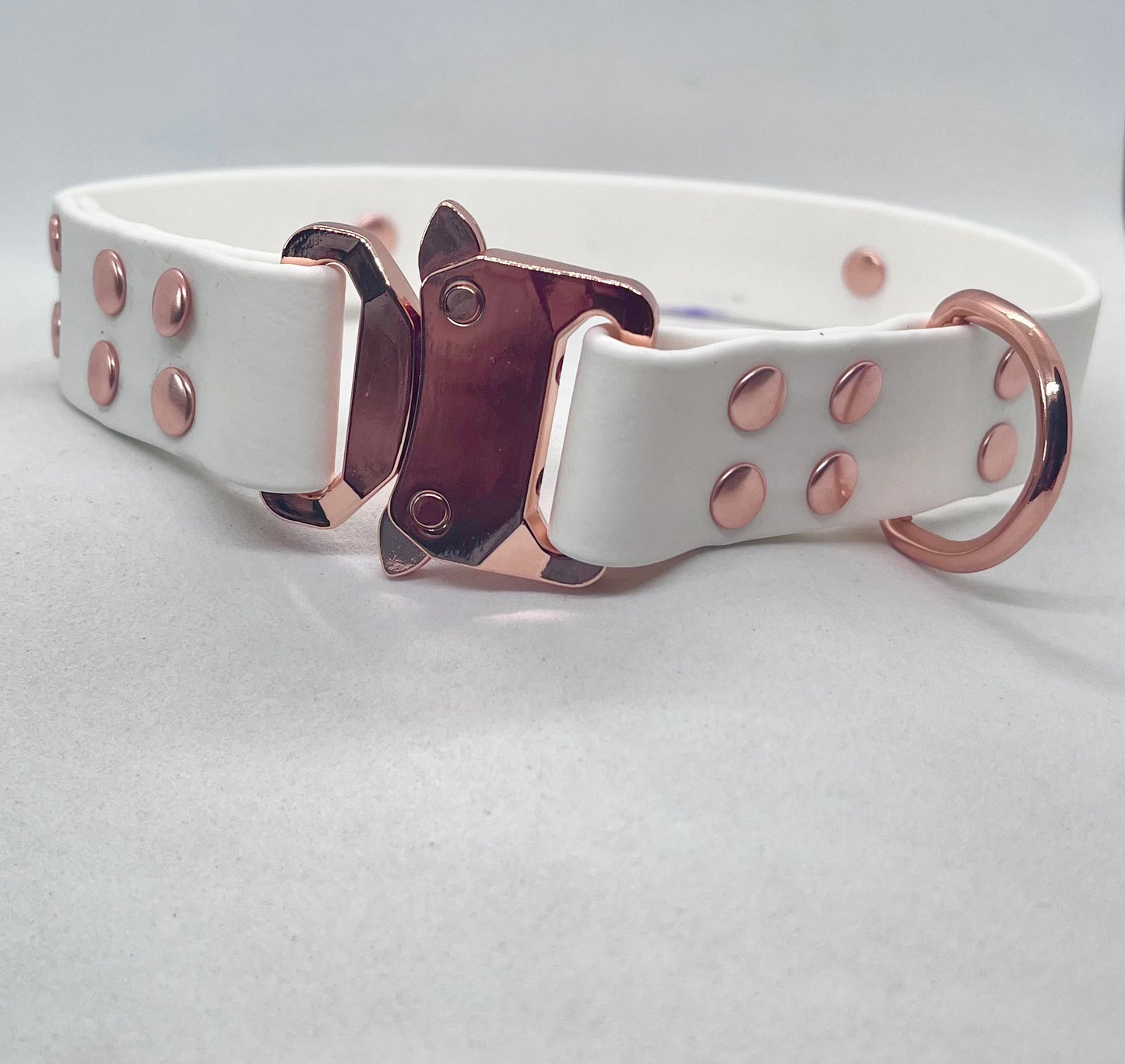 'Blush Edit' Personalised White and Blush BioThane® Dog Collar Blind Embossed