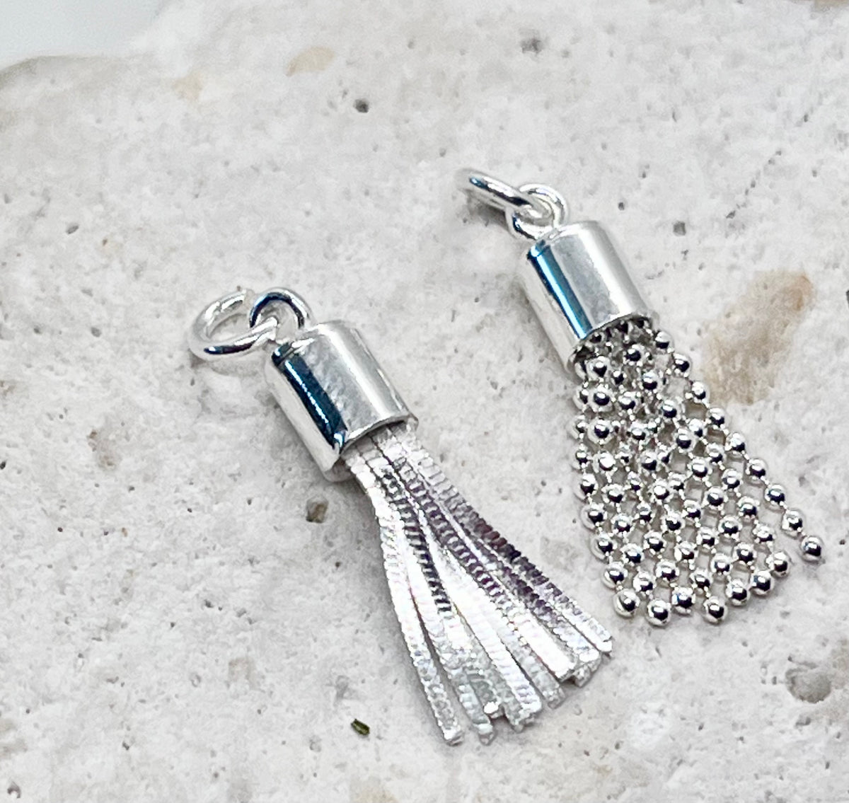 925 Sterling Silver Ball Chain ‘Ball Tassel’ Charm Jump Ring or Lobster Clasp
