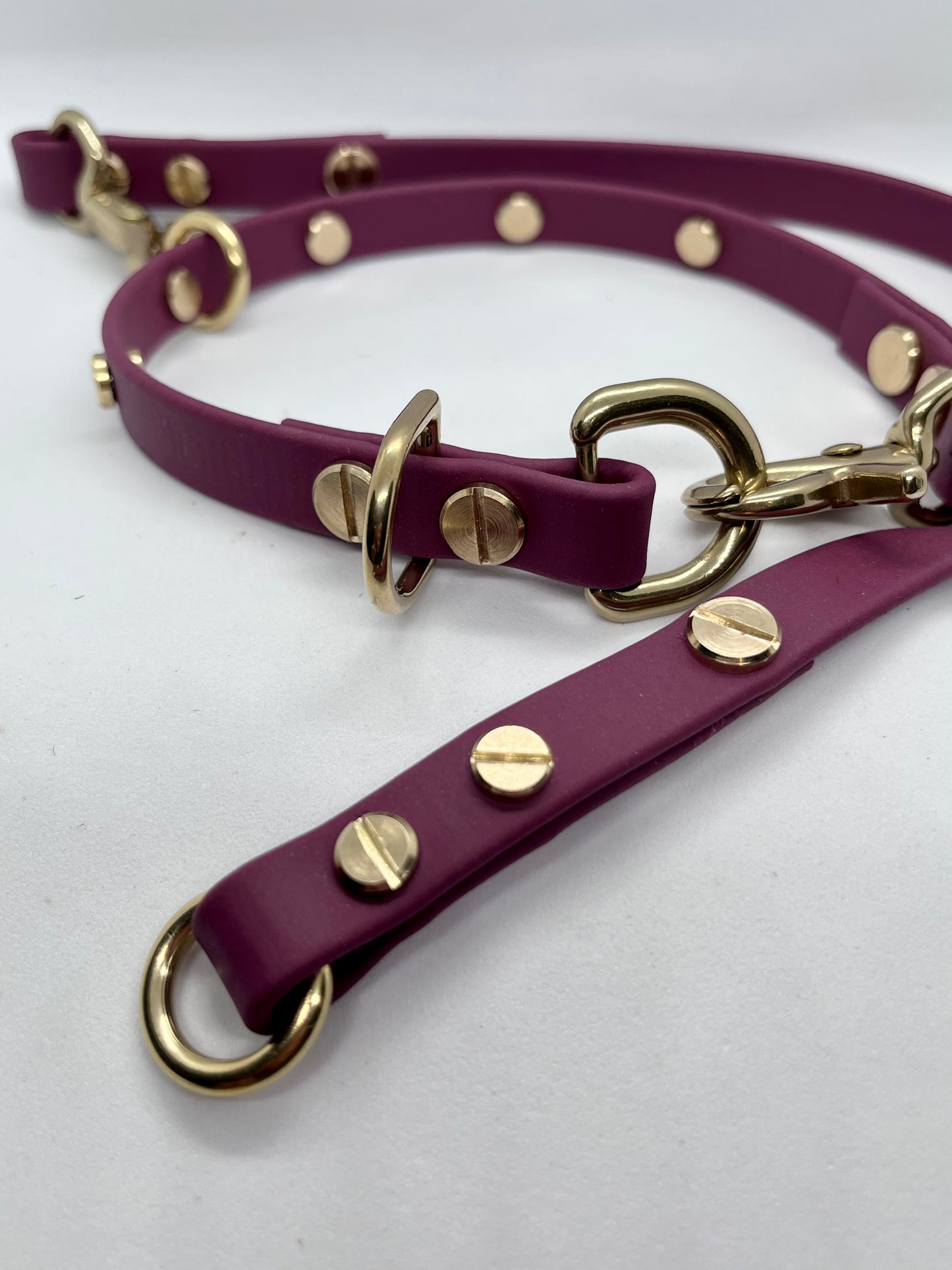 ‘Coffee Bean' detachable plain lead extender 12 inches 1ft - mix & match BioThane® accessories 13mm & 19mm