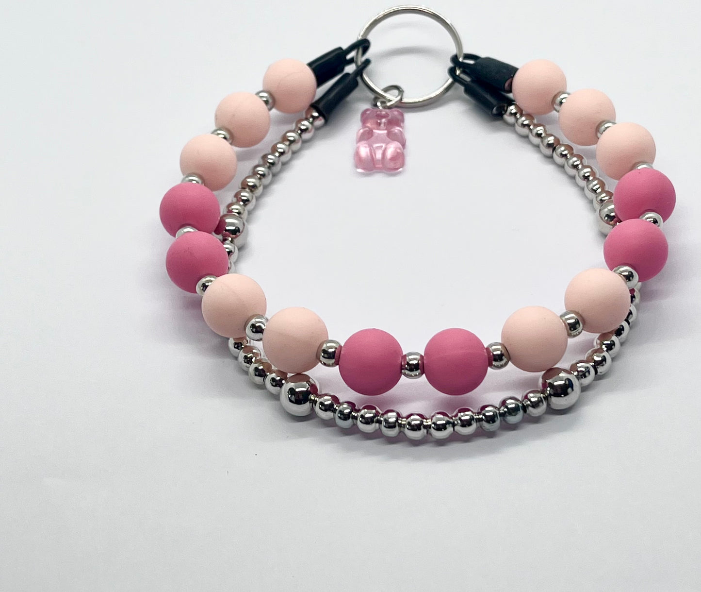 Extra Always Pink Beaded Dog Collar - Mix & Match Silver Ball Chain Set