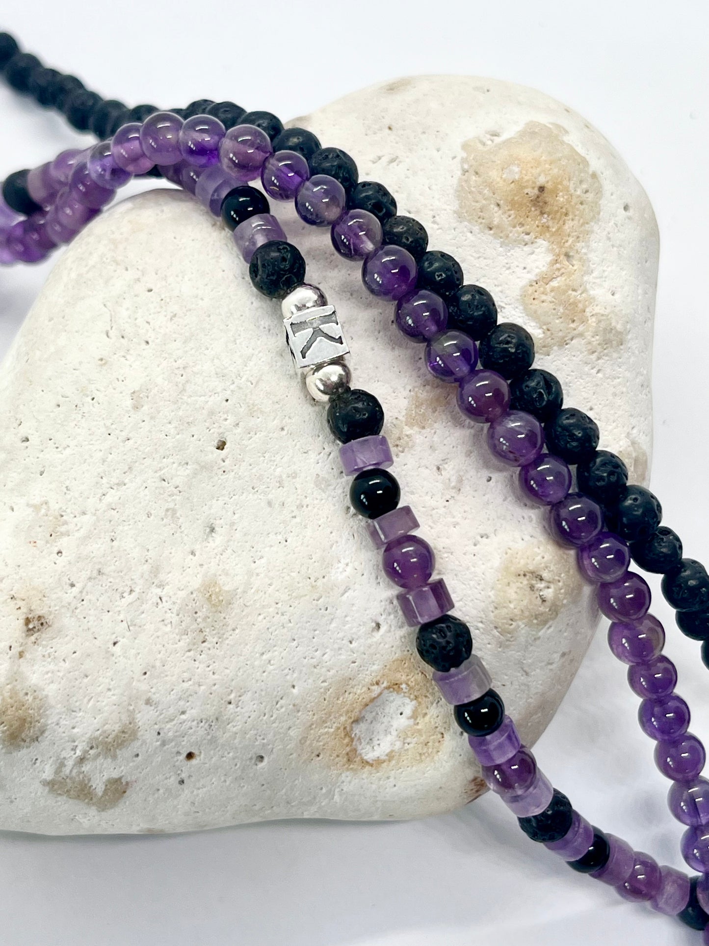 ‘Just Amethyst’ unisex genuine Amethyst & 925 sterling silver bracelet