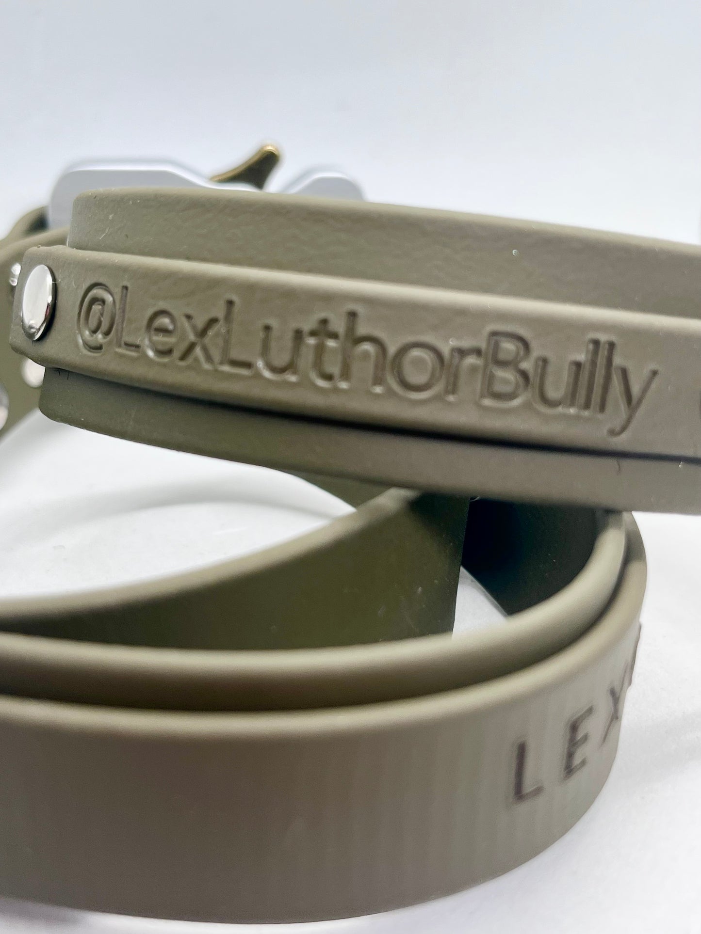 "No Nonsense" Tactical BioThane® Dog Collar in Army Green 25mm Safety Lock Steel Buckle