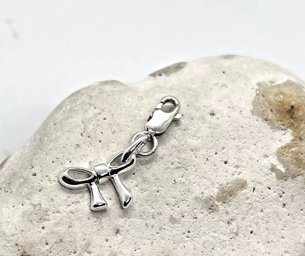 925 sterling silver BOW charm
