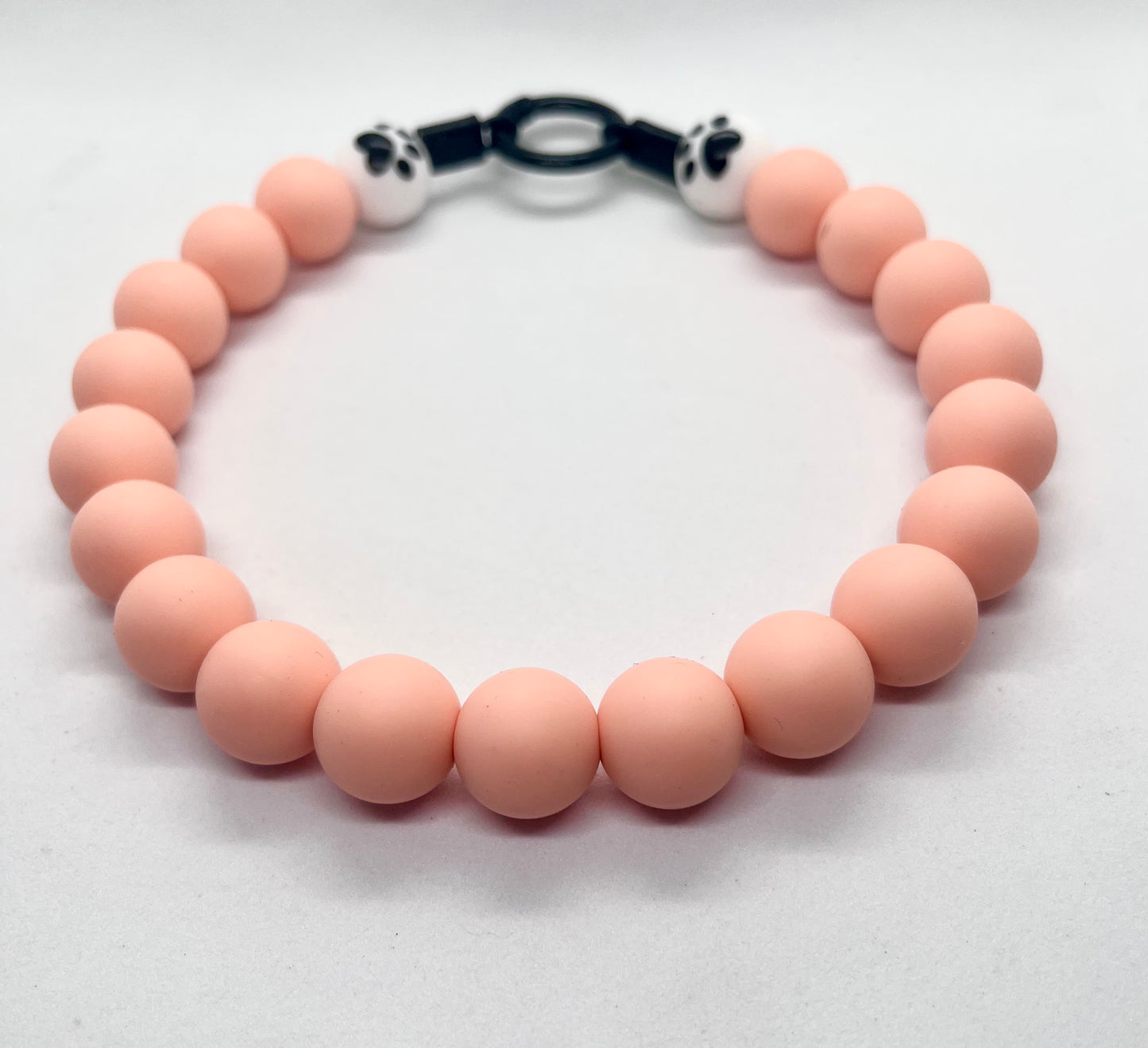 SALE 13 inches/33cm ‘Just Peachy’ peach beaded PAWS bead dog collar necklace NOW £8.50