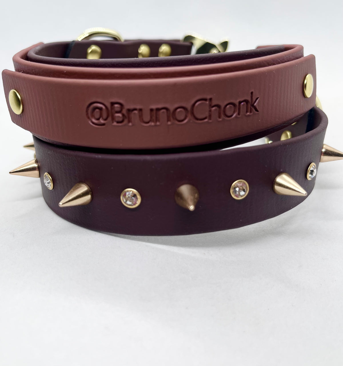 2 tone Brown Embossed Dog Collar. JOOLS LONDON