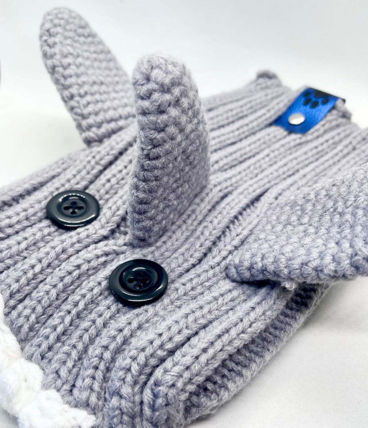 Grey 'Shark Game-Changer' Hat Headwear Woolly Neck-warmer Winter Hat for Dogs