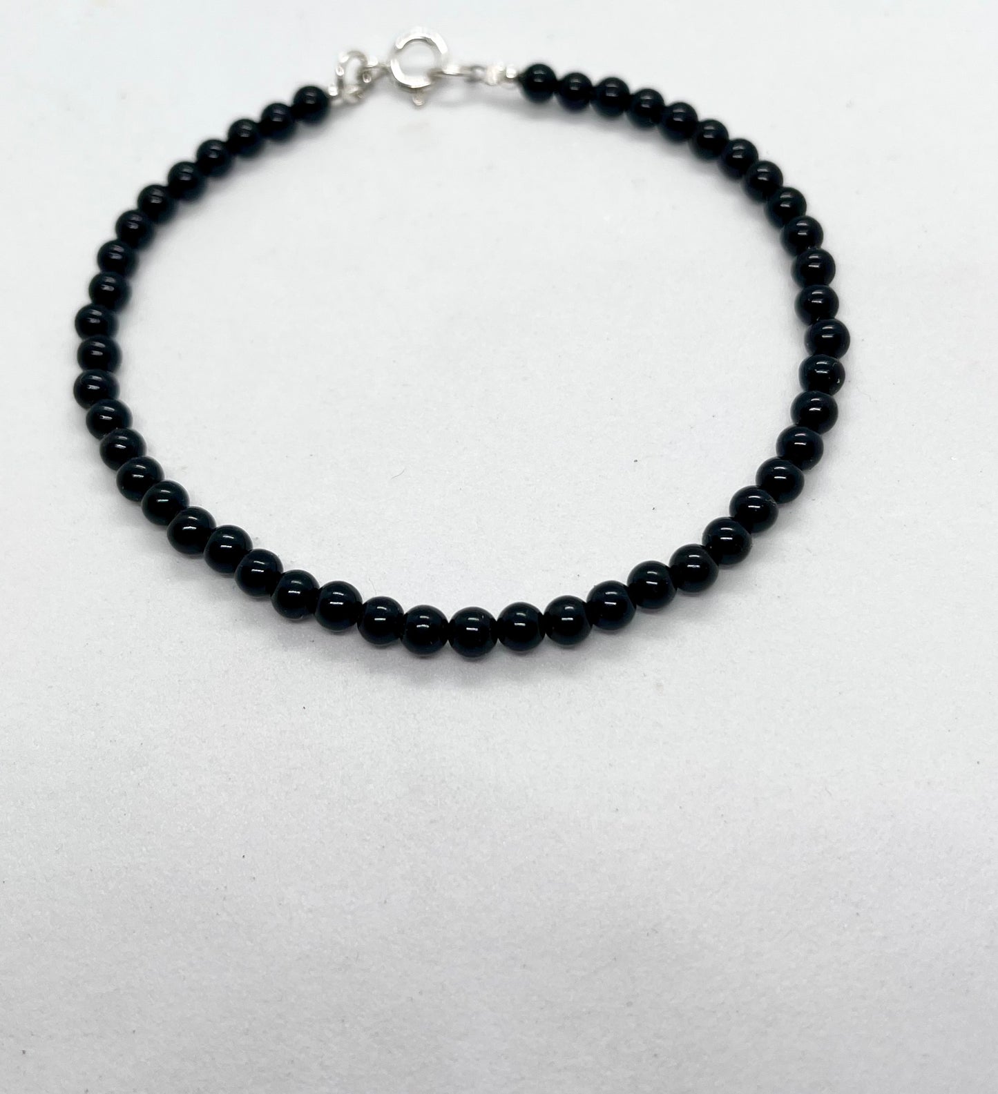 'Only Onyx’ unisex genuine Black Onyx & Sterling silver bracelet