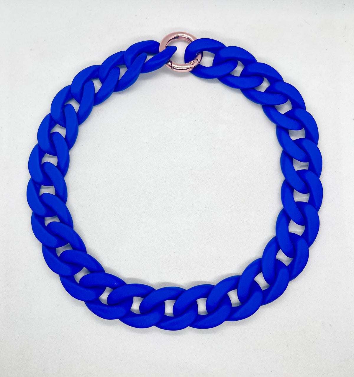 'Colour Chain' Royal Blue Medium Link Dog Collar 20mm