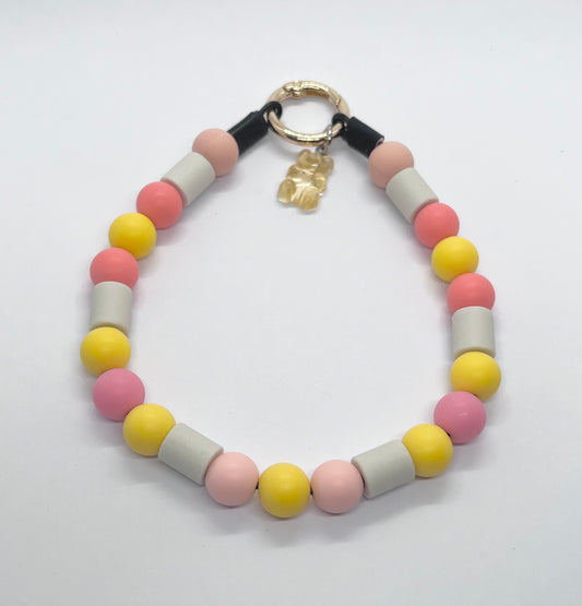 Sunshine vibes EM natural ceramic matte beaded dog collar necklace