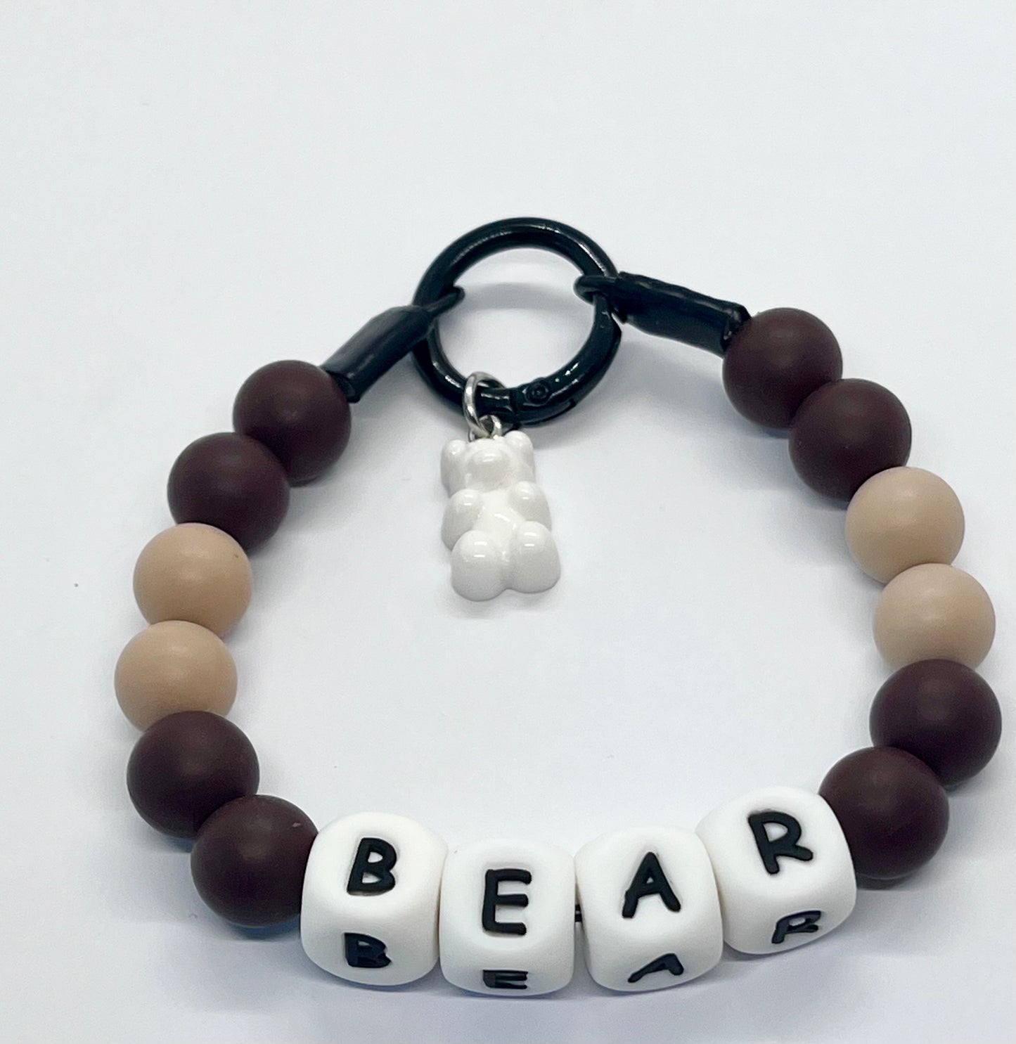 'Teddy Bear' Silicone Beaded Personalised Dog Collar Bead Pet Necklace