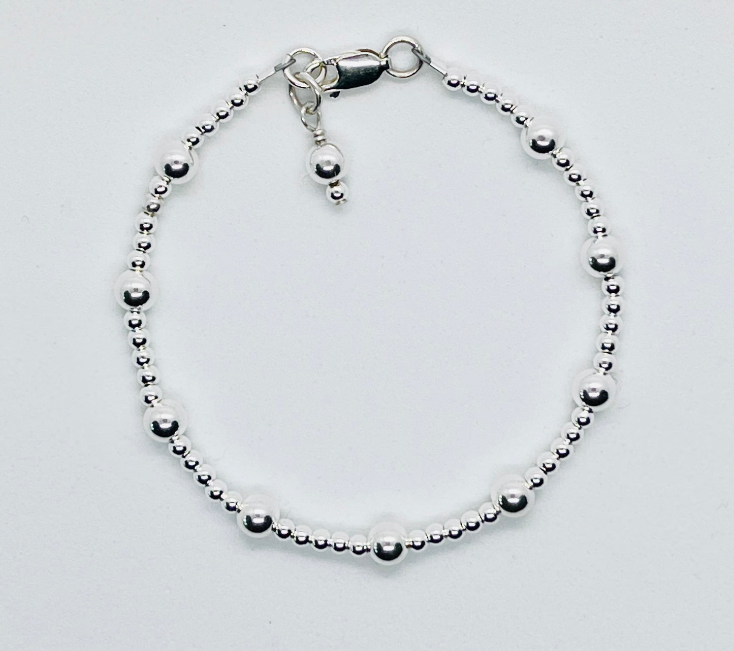 925 sterling silver 'Alternate Ball' bead charm bracelet